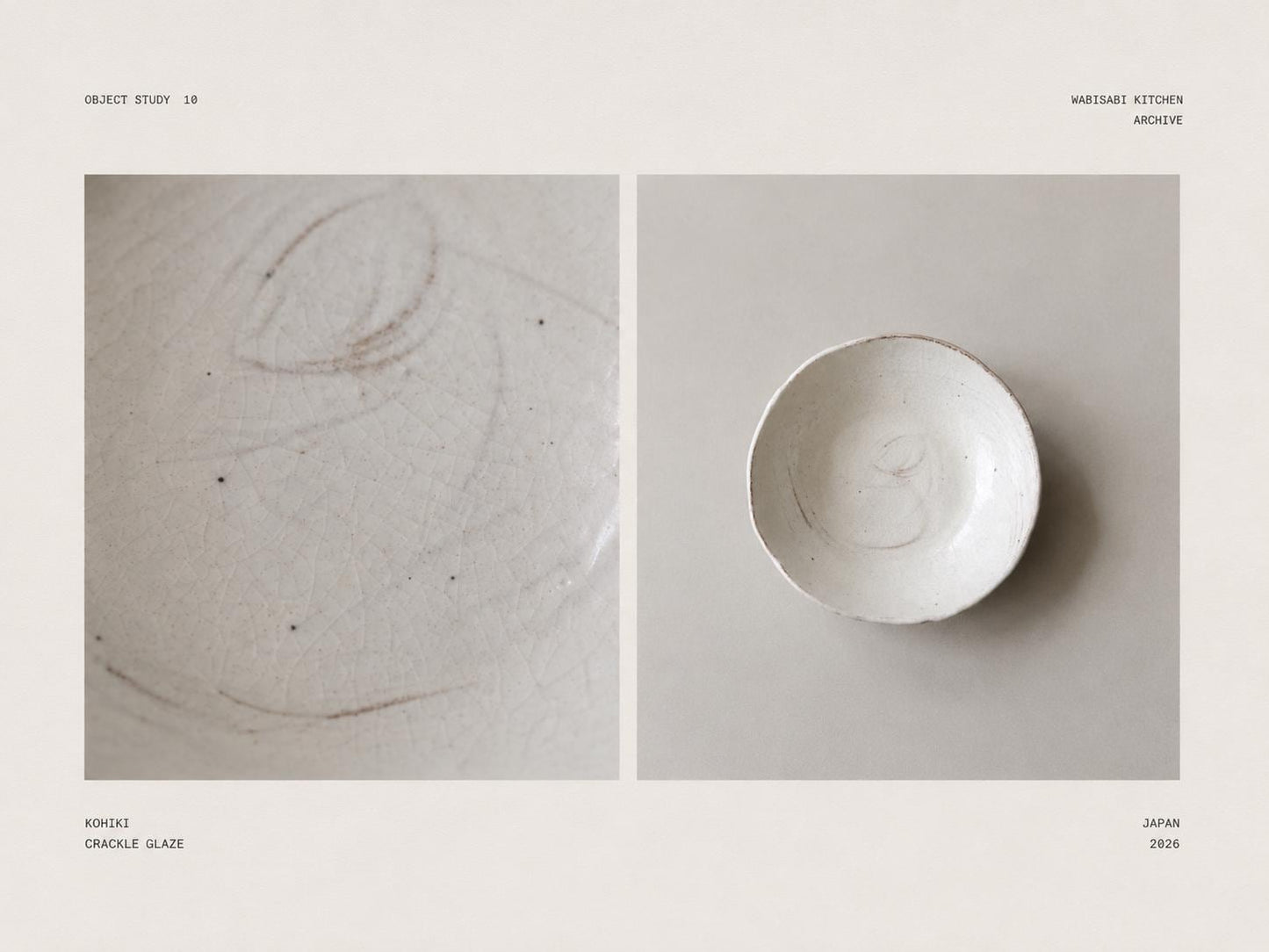 Japanese Kohiki Ceramic Bowl | Handmade Crackle Glaze Pottery Bowl | One of a Kind Artisan Serving Bowl | Made in Japan