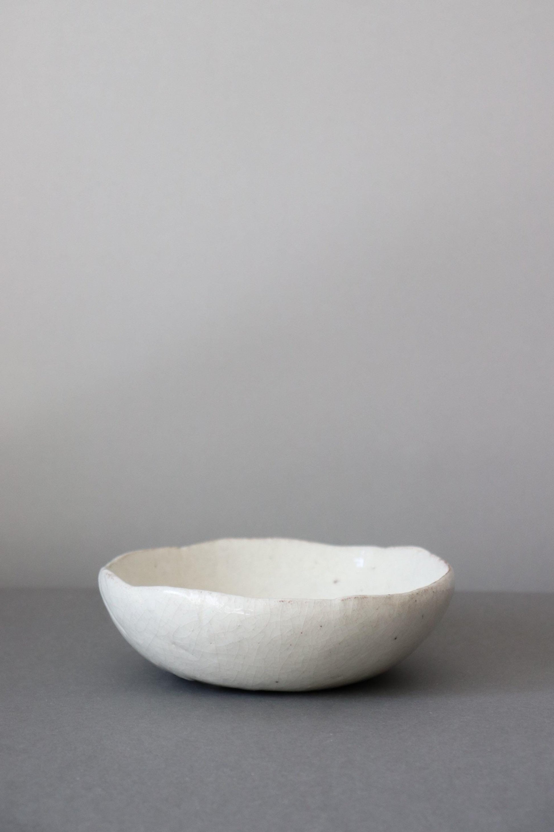 Japanese Kohiki Ceramic Bowl | Handmade Crackle Glaze Pottery Bowl | One of a Kind Artisan Serving Bowl | Made in Japan