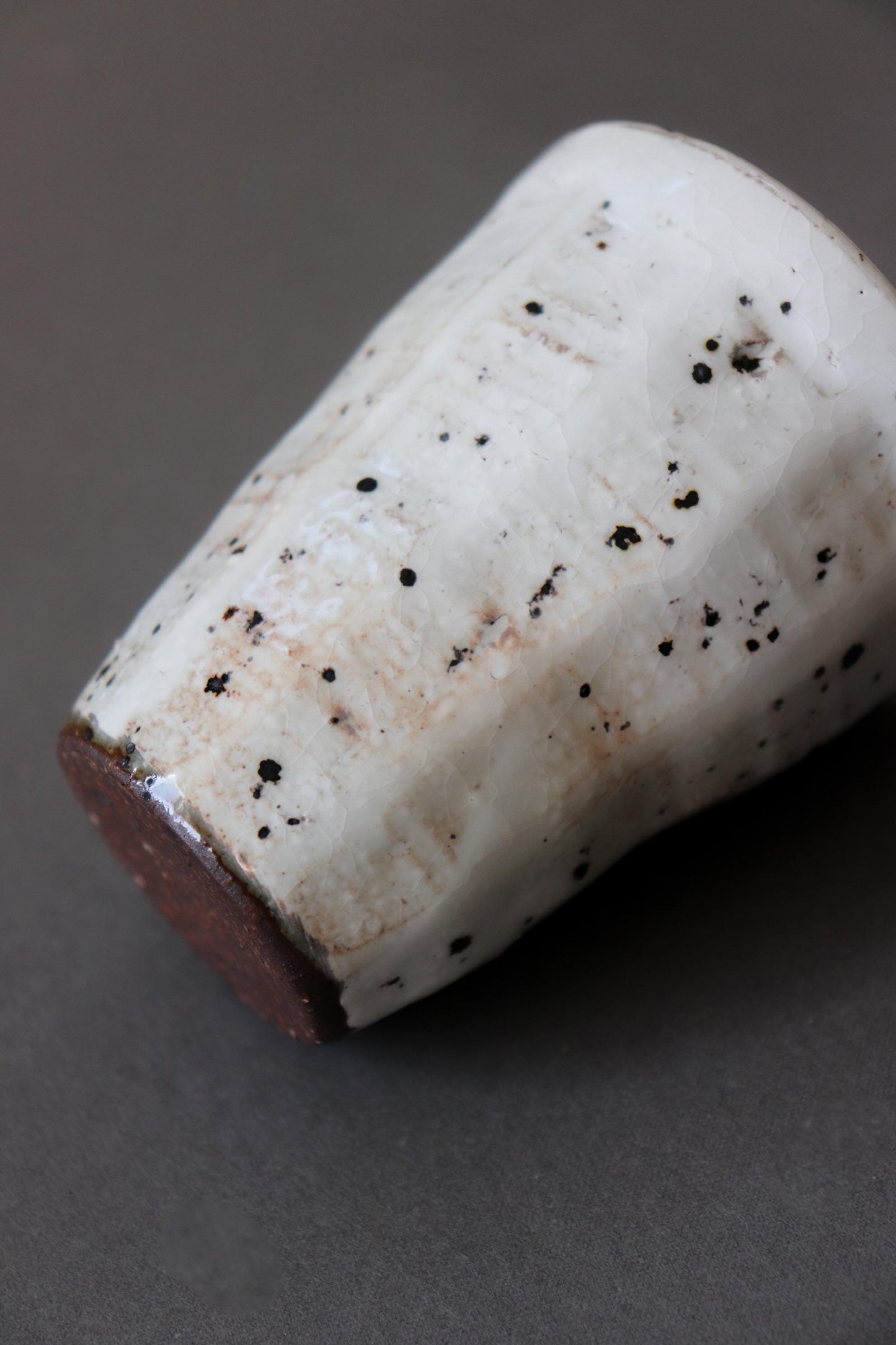 Japanese Handmade Ceramic Mug | White Speckled Pottery Cup | One of a Kind Artisan Coffee Mug | Made in Japan