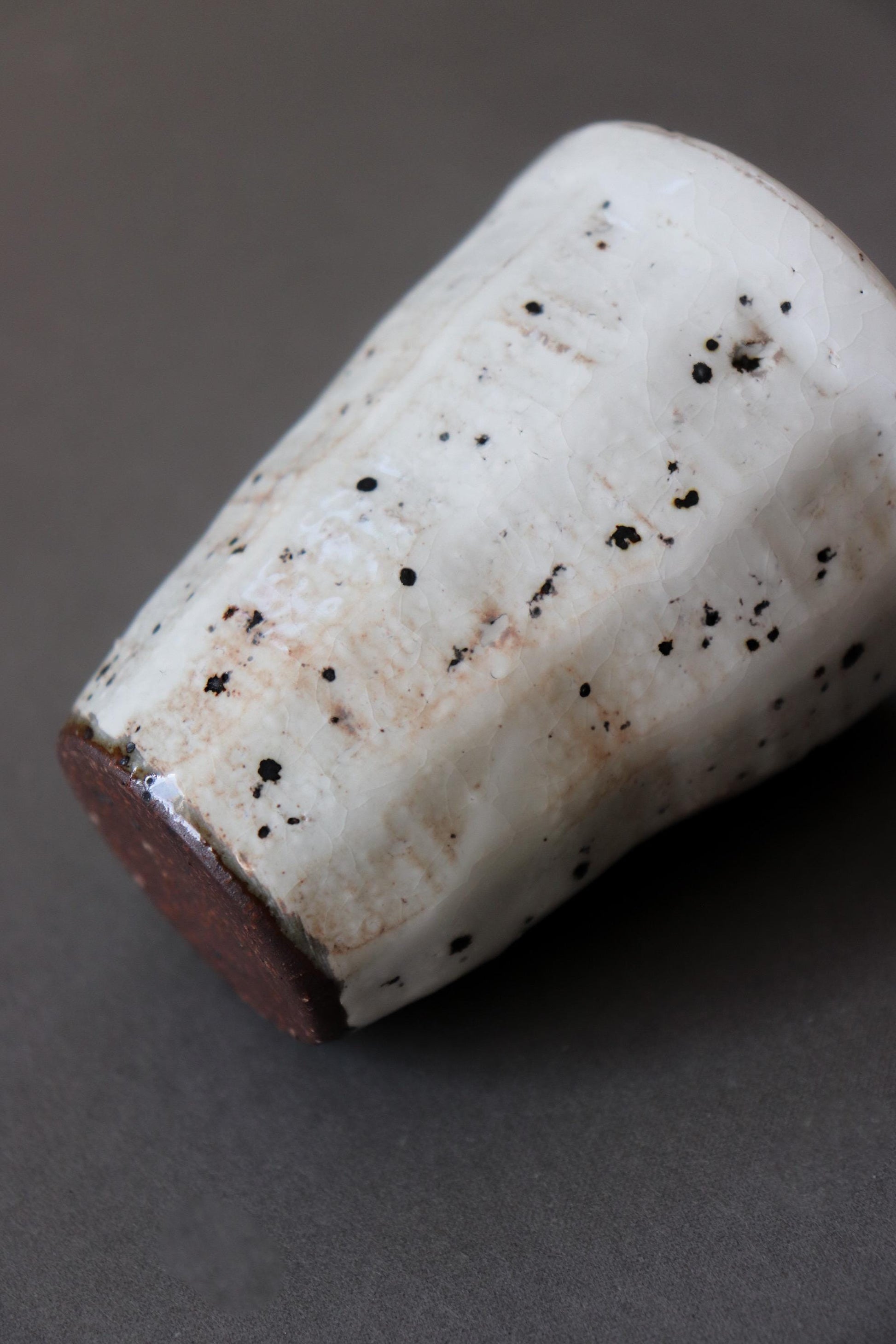 Japanese Handmade Ceramic Mug | White Speckled Pottery Cup | One of a Kind Artisan Coffee Mug | Made in Japan