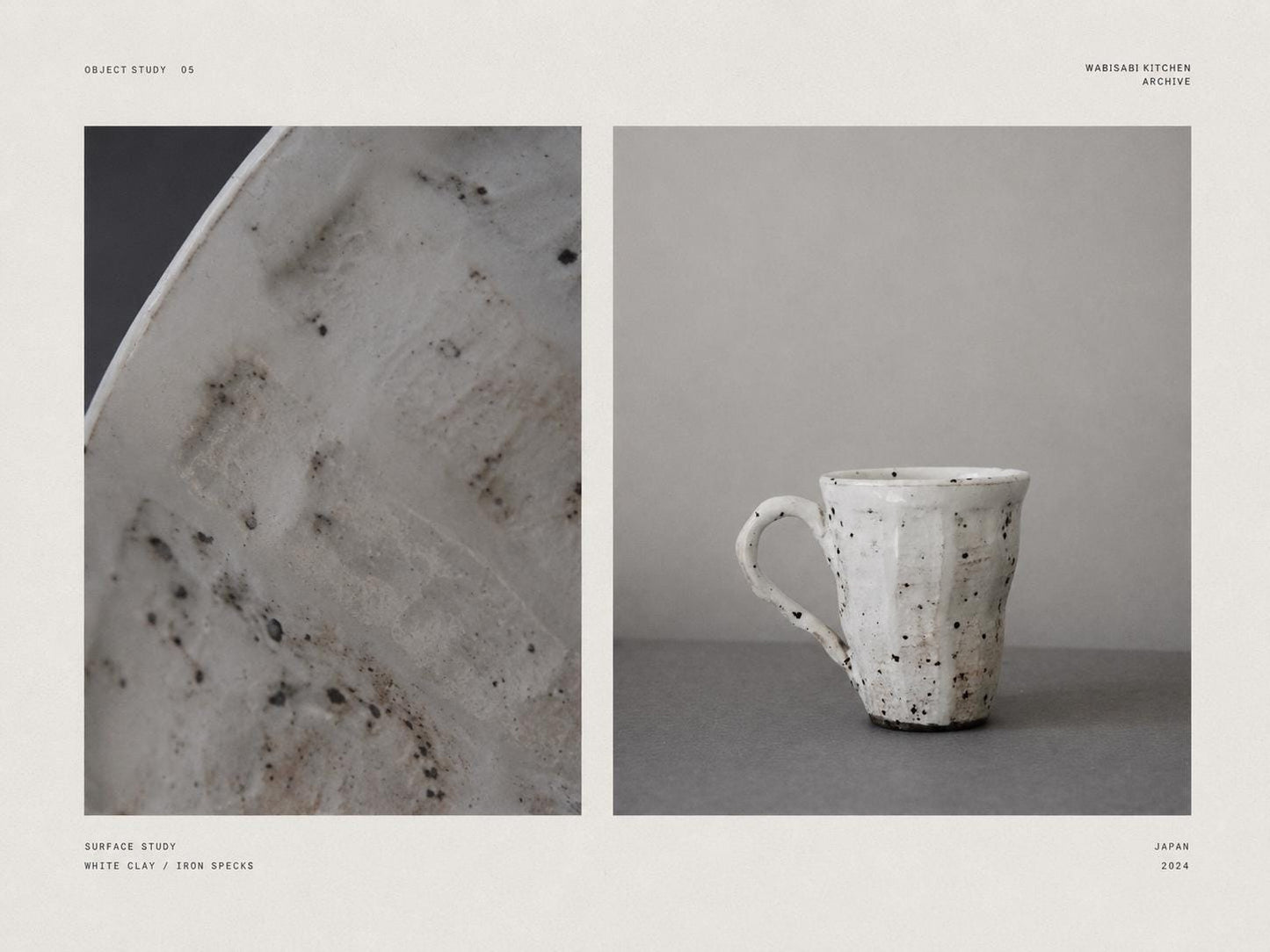 Japanese Handmade Ceramic Mug | White Speckled Pottery Cup | One of a Kind Artisan Coffee Mug | Made in Japan