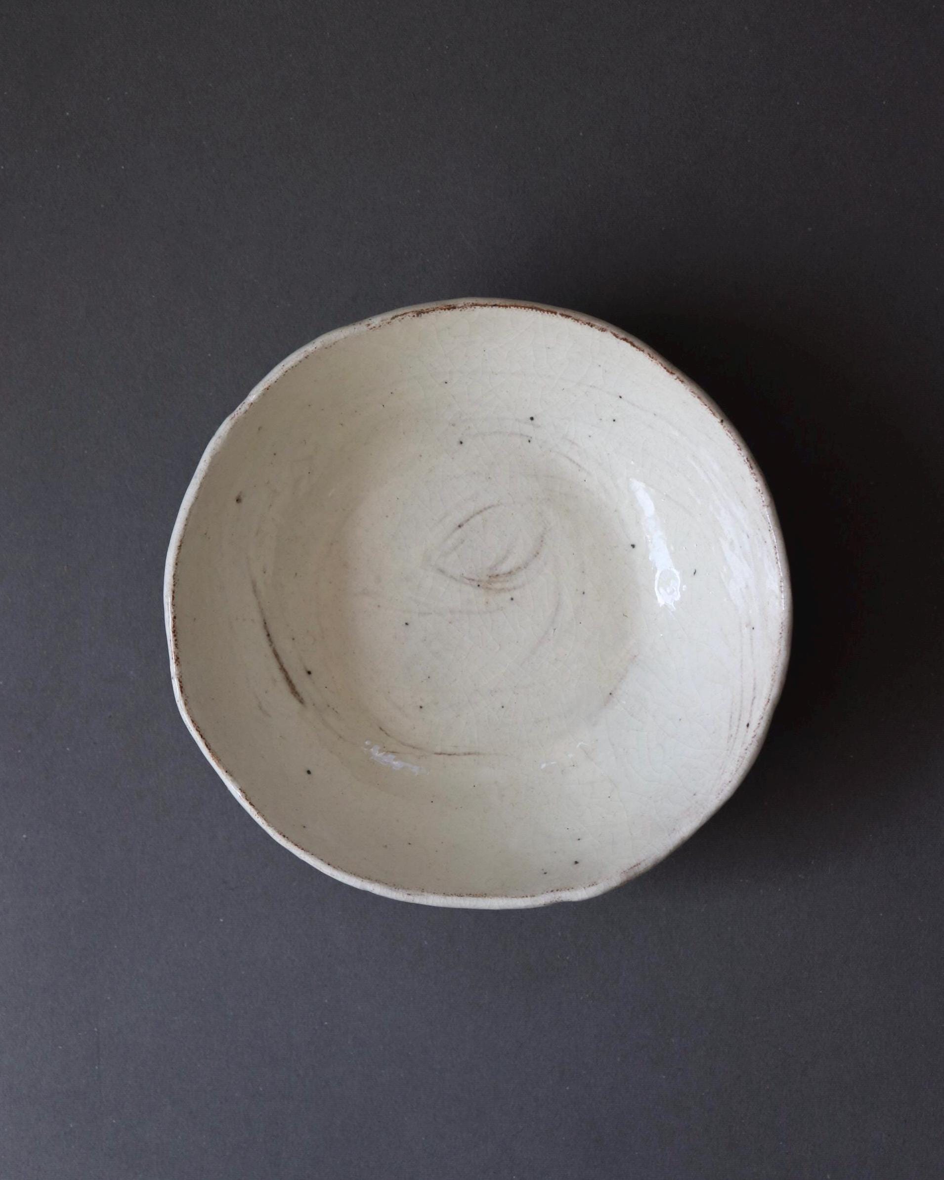 Japanese Kohiki Ceramic Bowl | Handmade Crackle Glaze Pottery Bowl | One of a Kind Artisan Serving Bowl | Made in Japan