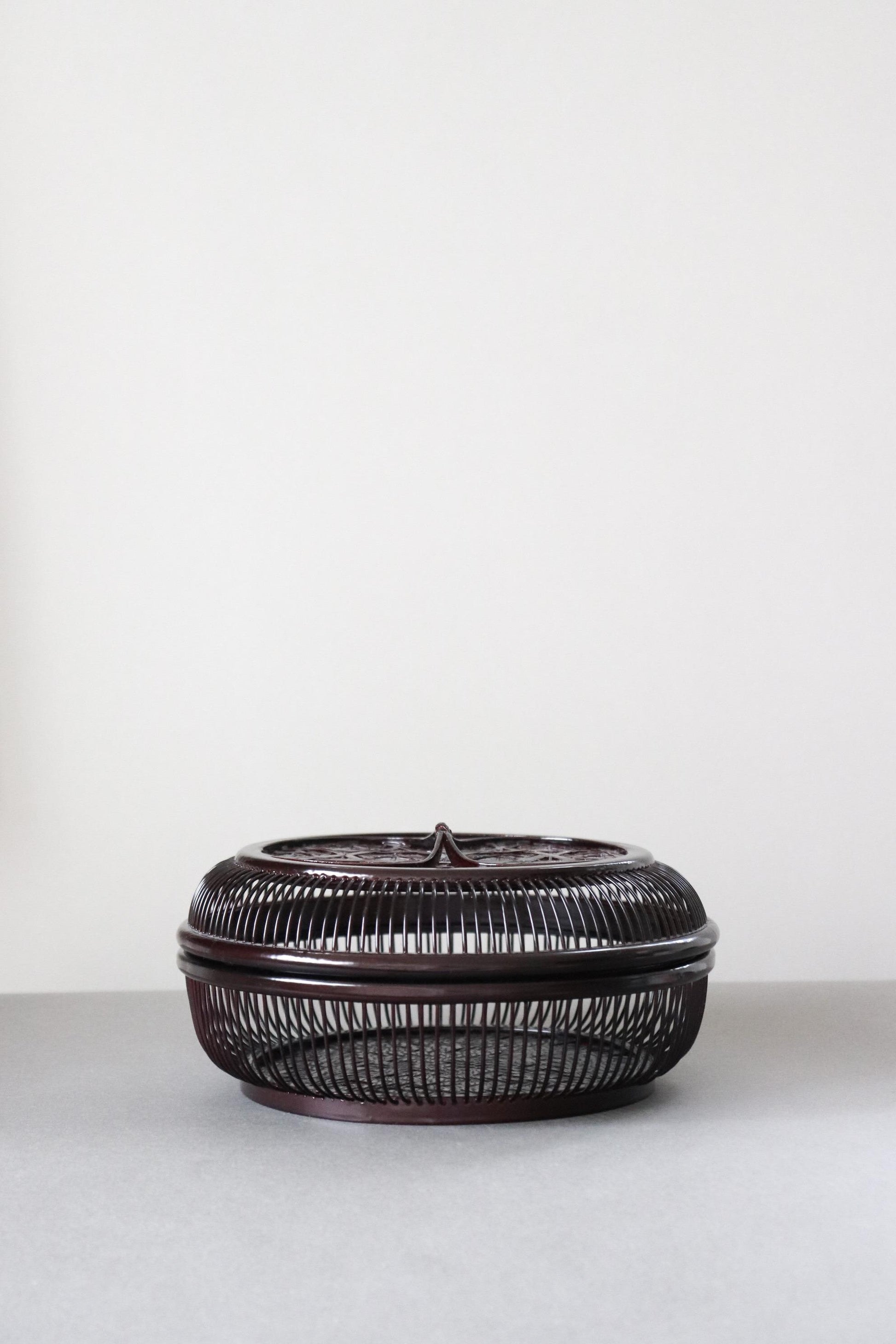Vintage Japanese Lacquered Bamboo Basket | One-of-a-Kind Woven Bamboo Box | Tea Ceremony Storage | Japanese Decor Object