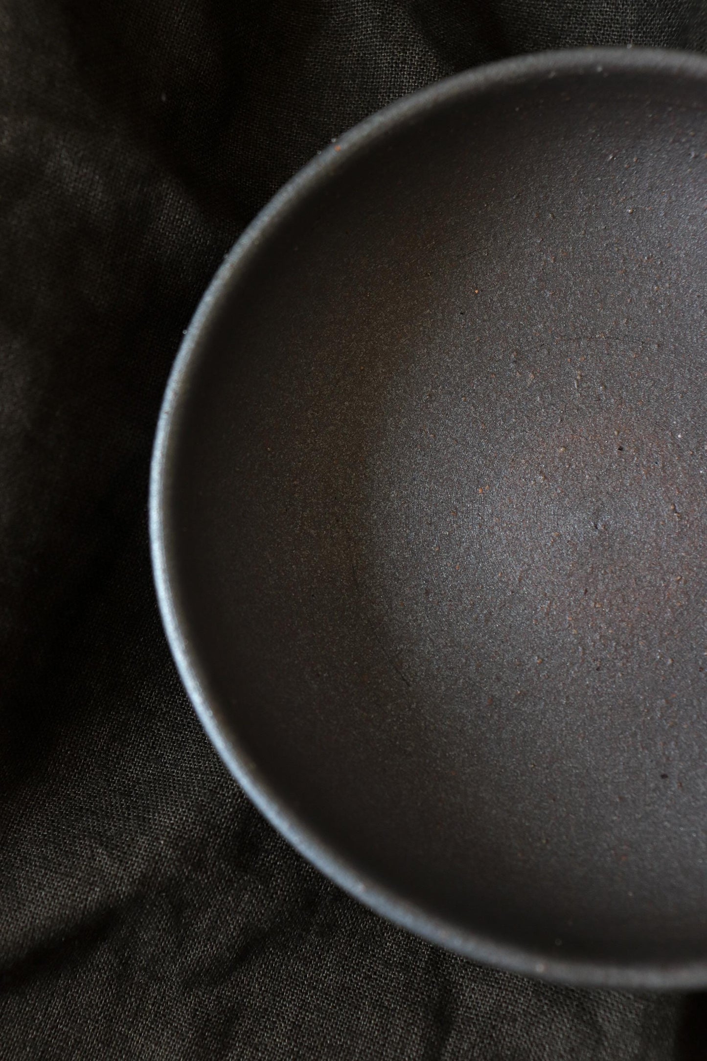 Japanese Black Footed Bowl | Charcoal Stoneware Serving Bowl | Made in Japan Ceramic Dish | Wabi Sabi Tableware | Small Raised Bowl