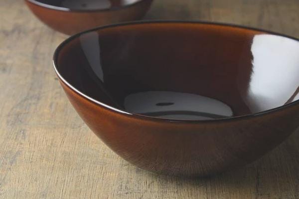 Japanese Shell Bowl Brown 14cm, Oda Pottery Clam Bowl, Japanese Mino Ware Serving Bowl, Tortoiseshell Glaze Ceramic Bowl