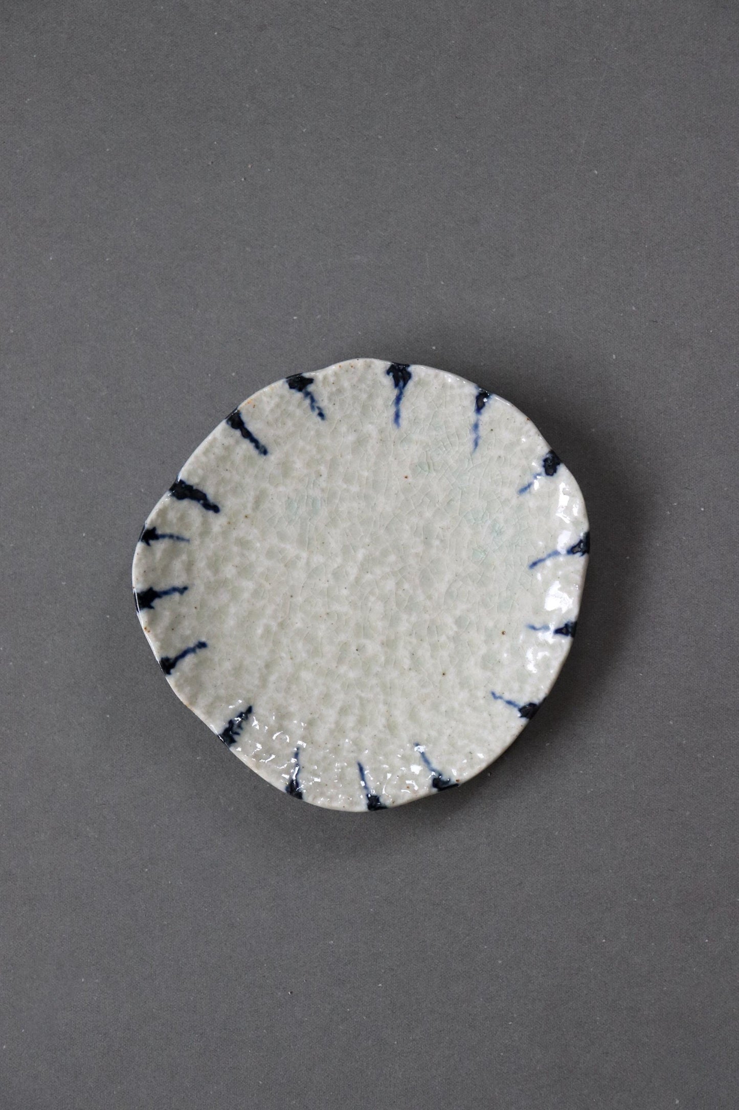 Japanese Tokusa Small Plate – Indigo Striped Mini Dish, Seto Ware Ceramic Side Plate, Traditional Japanese Tableware, Made in Japan