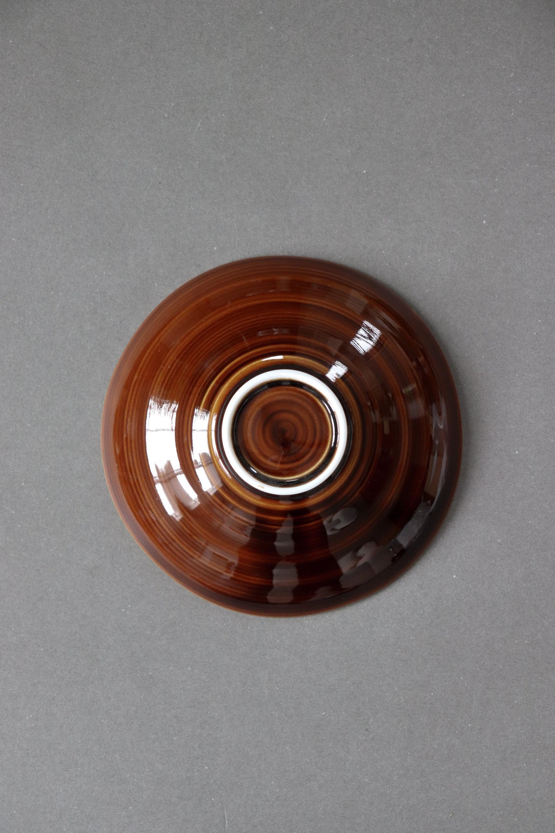 Japanese Kushime Deep Plate 16cm Amber Glaze | Mino Ware Japanese Ceramic Bowl | Modern Wabi Sabi Serving Dish | Made in Japan
