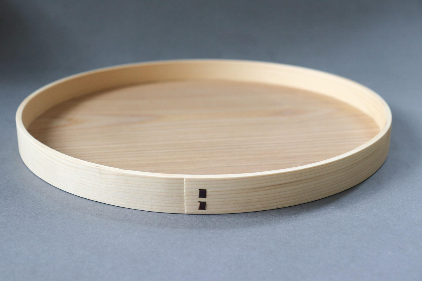 Japanese Kishu Wooden Round Tray | Shiraki Wappa Tray 30cm | Natural Wood Serving Tray | Made in Japan | Minimal Tea and Dining Tray
