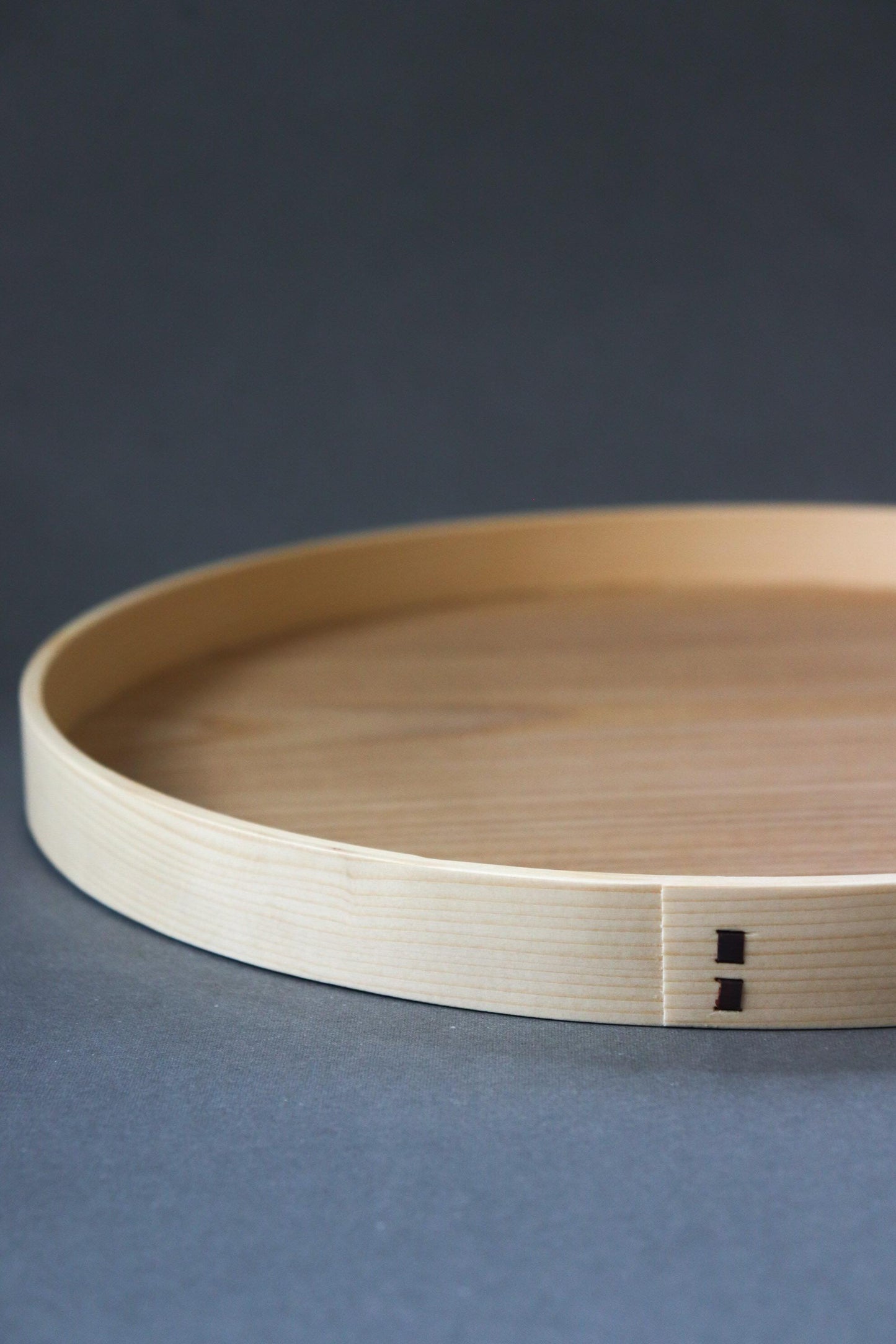 Japanese Kishu Wooden Round Tray | Shiraki Wappa Tray 30cm | Natural Wood Serving Tray | Made in Japan | Minimal Tea and Dining Tray