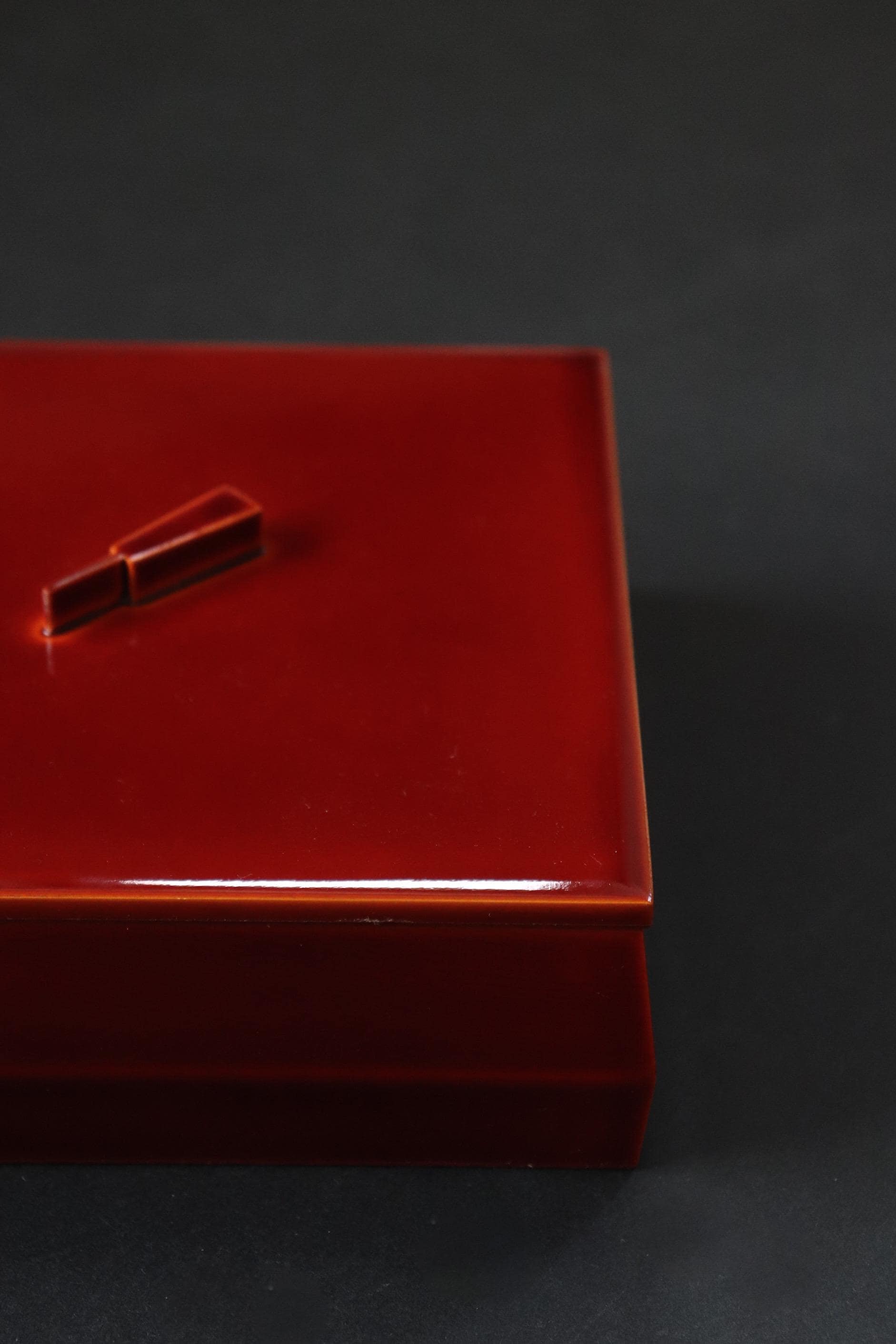 Unused Vintage Hida Takayama Shunkei Nuri Lacquer Box, Square Japanese Urushi Wagashi Container, Tea Ceremony Decor