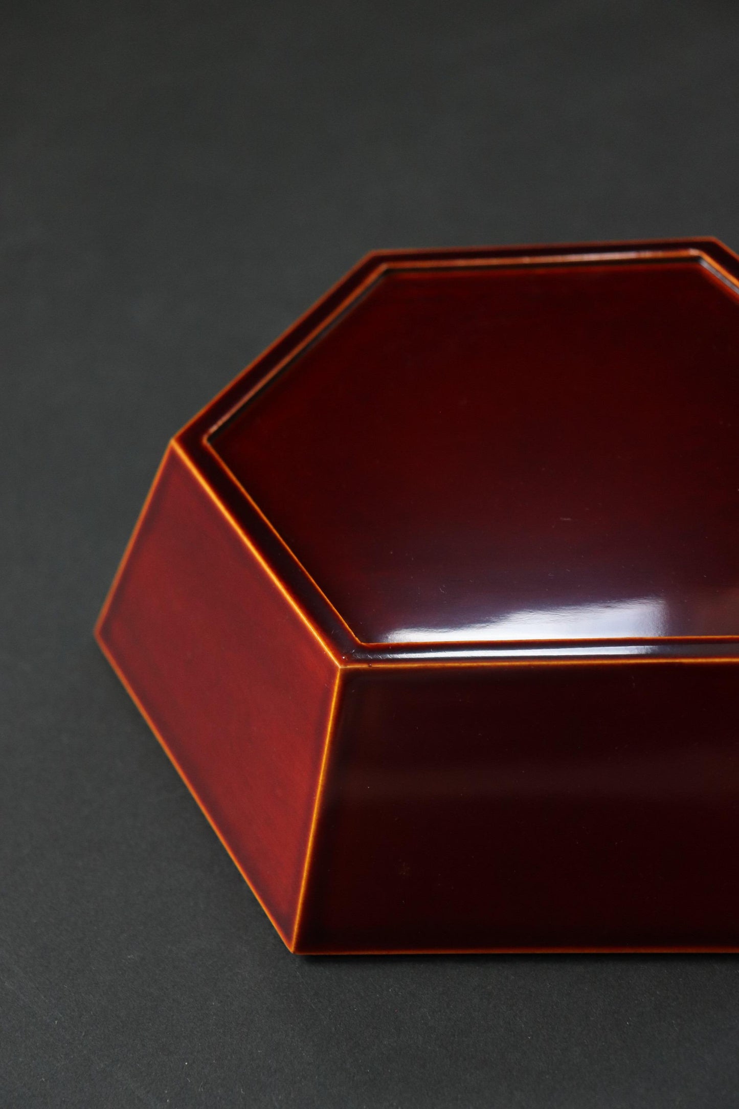 Unused Vintage Hida Takayama Shunkei Nuri Lacquer Box, Hexagonal Japanese Urushi Container, Wagashi Sweets Box, Tea Ceremony Decor