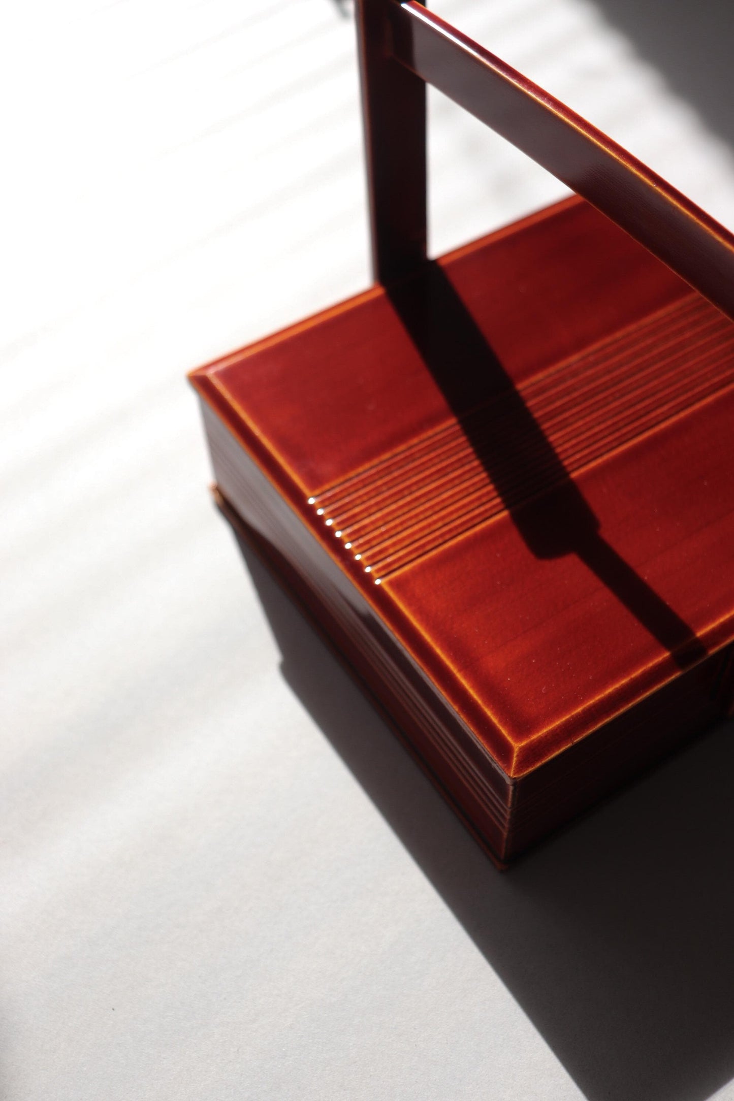 Unused Vintage Hida Takayama Shunkei Nuri Carry Box, Japanese Lacquer Storage Box with Handle, Tea Ceremony & Wagashi Container