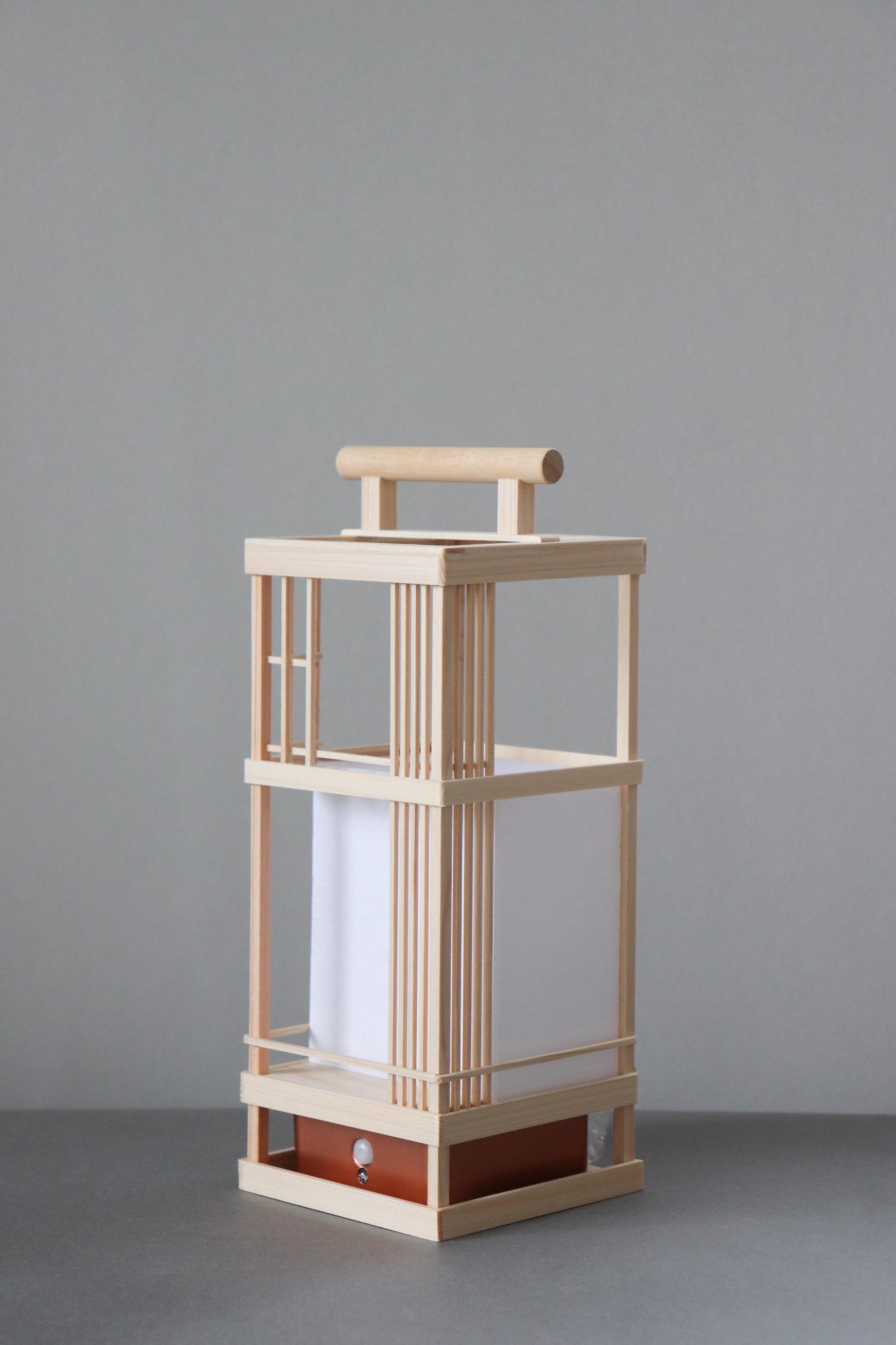 Japanese Hinoki & Washi Lantern Lamp | Limited Artisan Piece | Motion Sensor LED Light | Handmade Wooden Lantern | Made in Japan