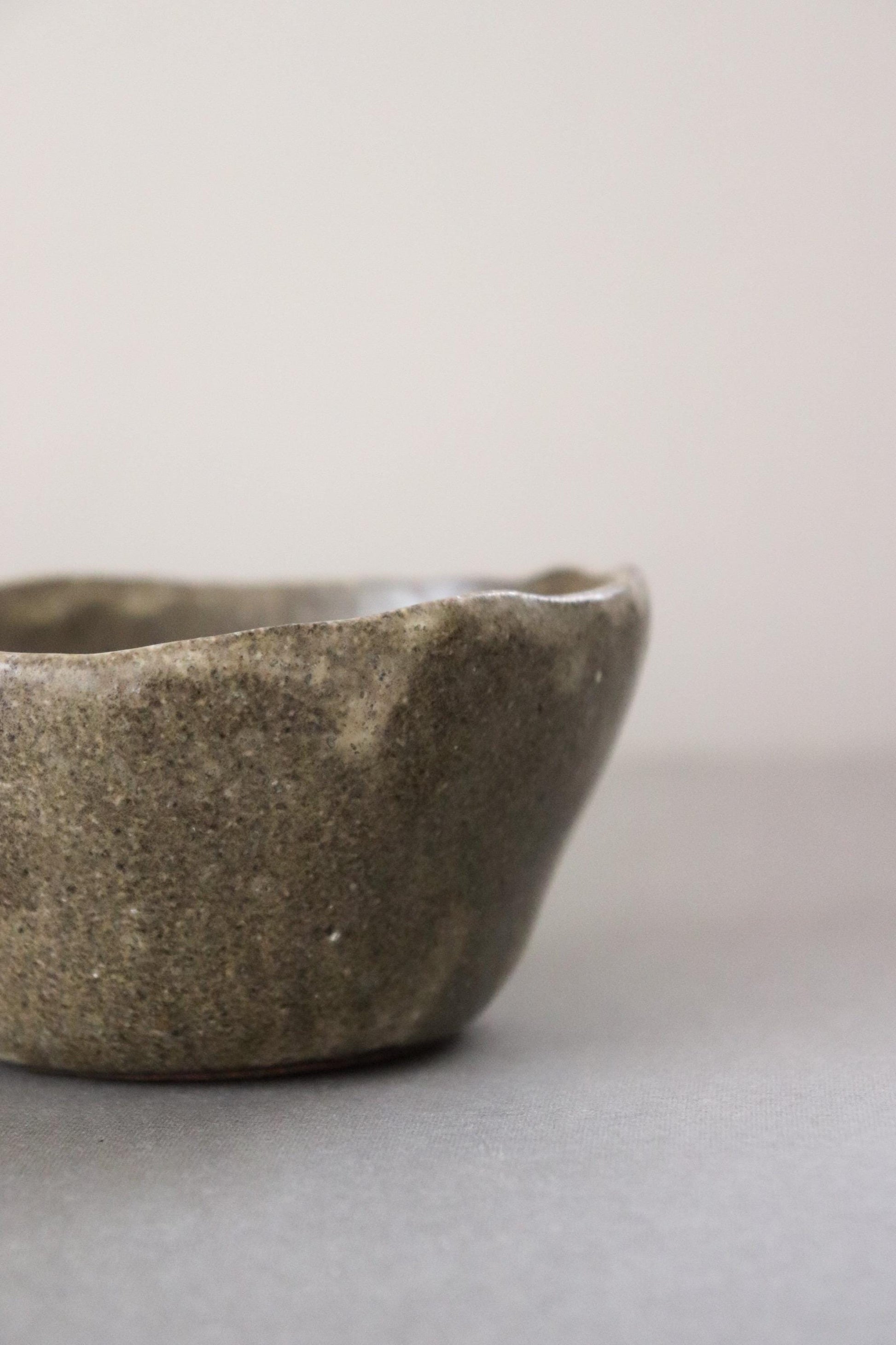 One-of-a-Kind Japanese Ceramic Kobachi Bowl | Handmade Sekisen Pottery Bowl | Artisan Olive Bowl | Wabi Sabi Serving Dish | Made in Japan