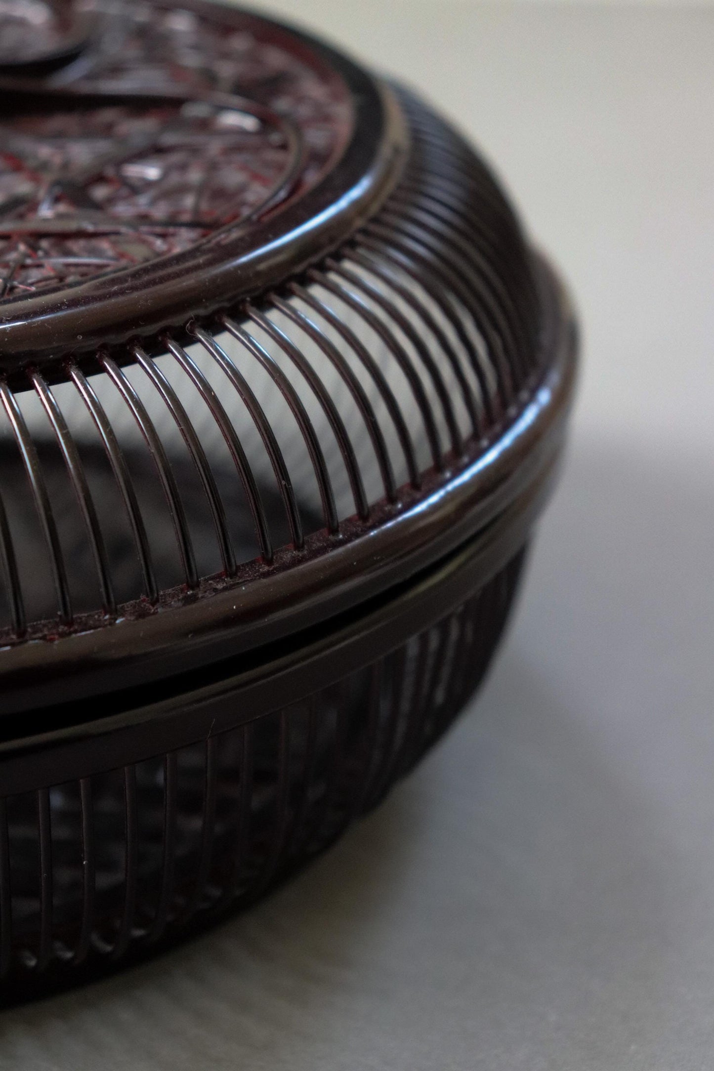 Vintage Japanese Lacquered Bamboo Basket | One-of-a-Kind Woven Bamboo Box | Tea Ceremony Storage | Japanese Decor Object