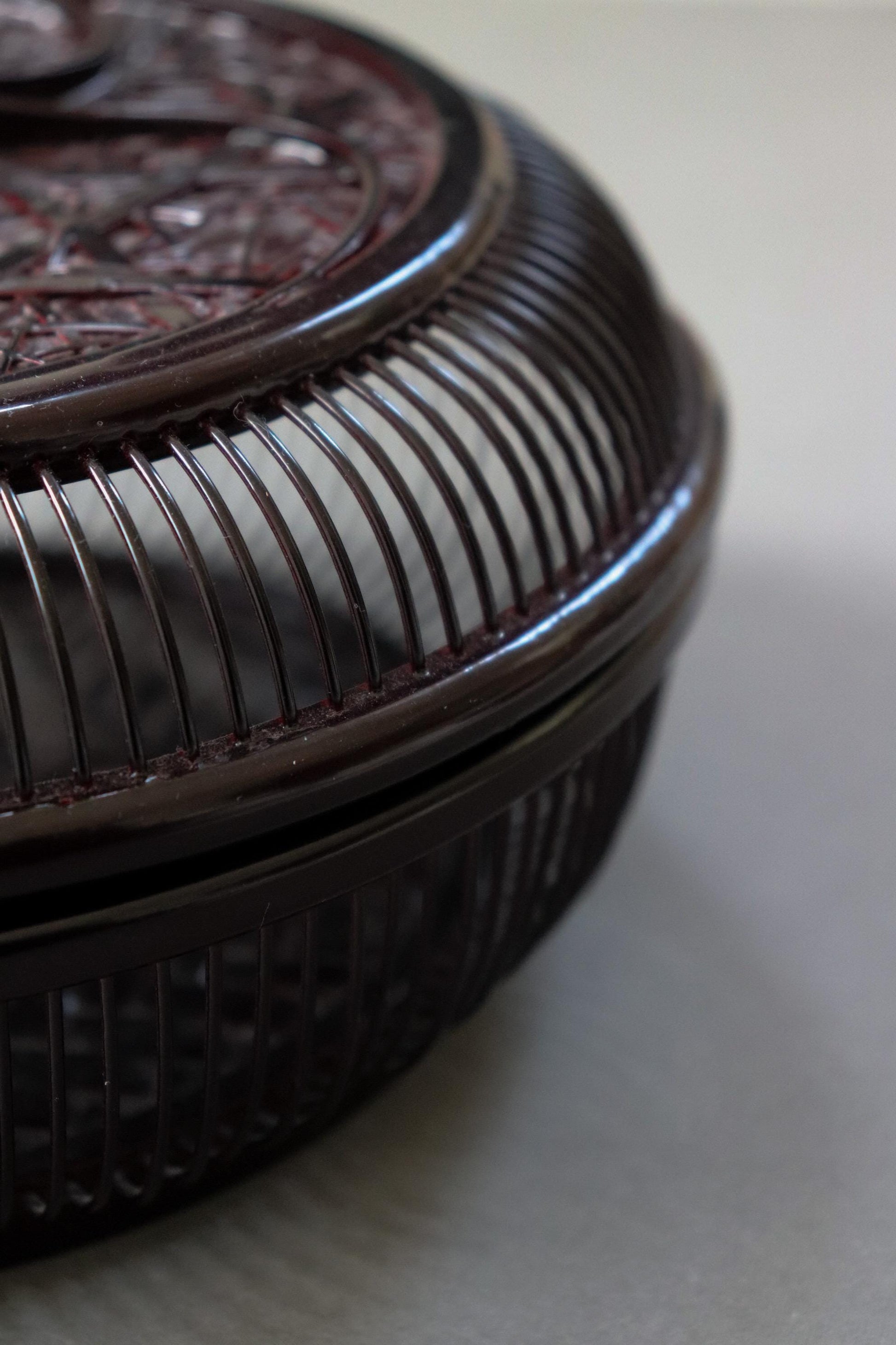Vintage Japanese Lacquered Bamboo Basket | One-of-a-Kind Woven Bamboo Box | Tea Ceremony Storage | Japanese Decor Object