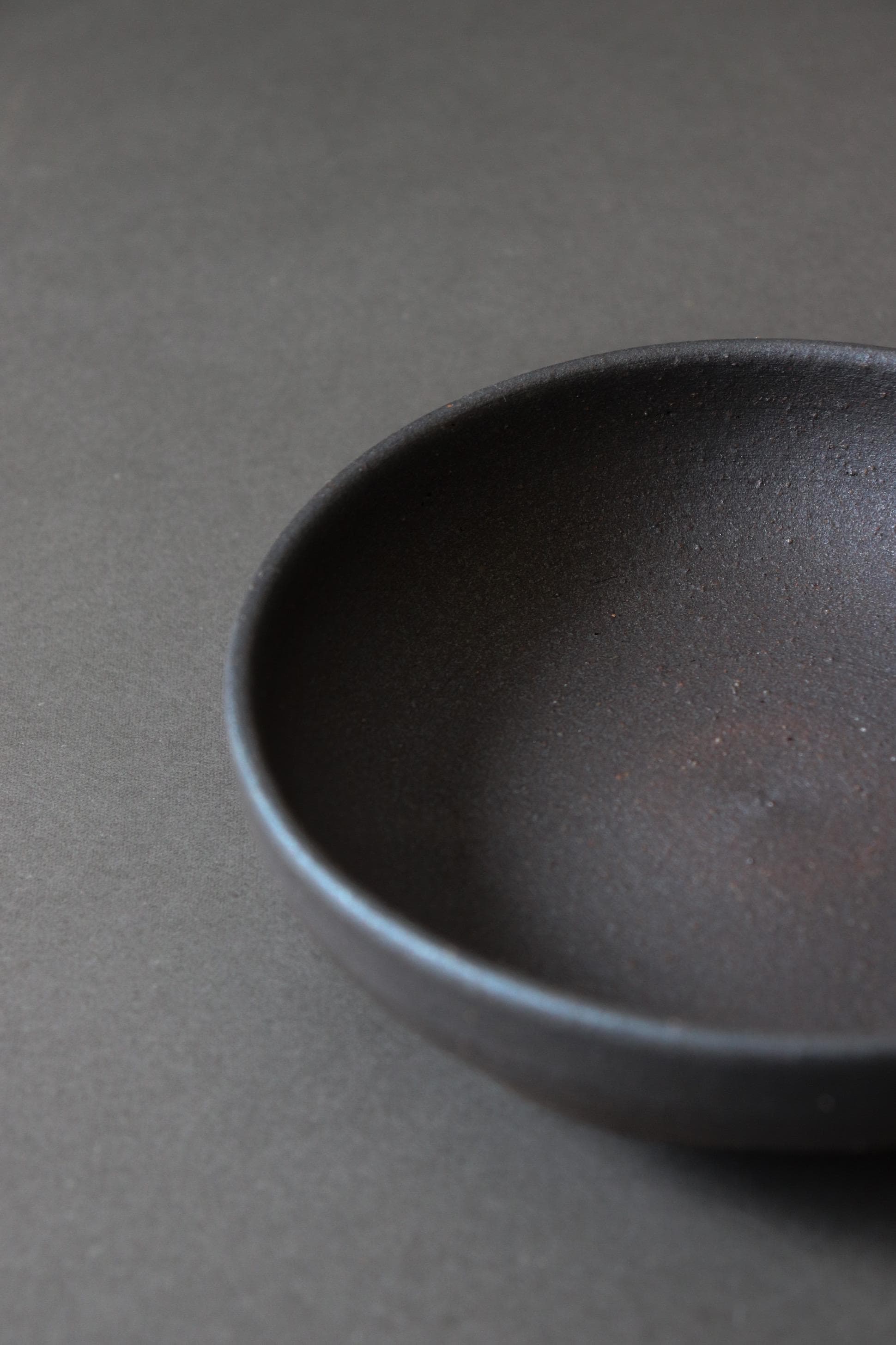 Japanese Black Footed Bowl | Charcoal Stoneware Serving Bowl | Made in Japan Ceramic Dish | Wabi Sabi Tableware | Small Raised Bowl