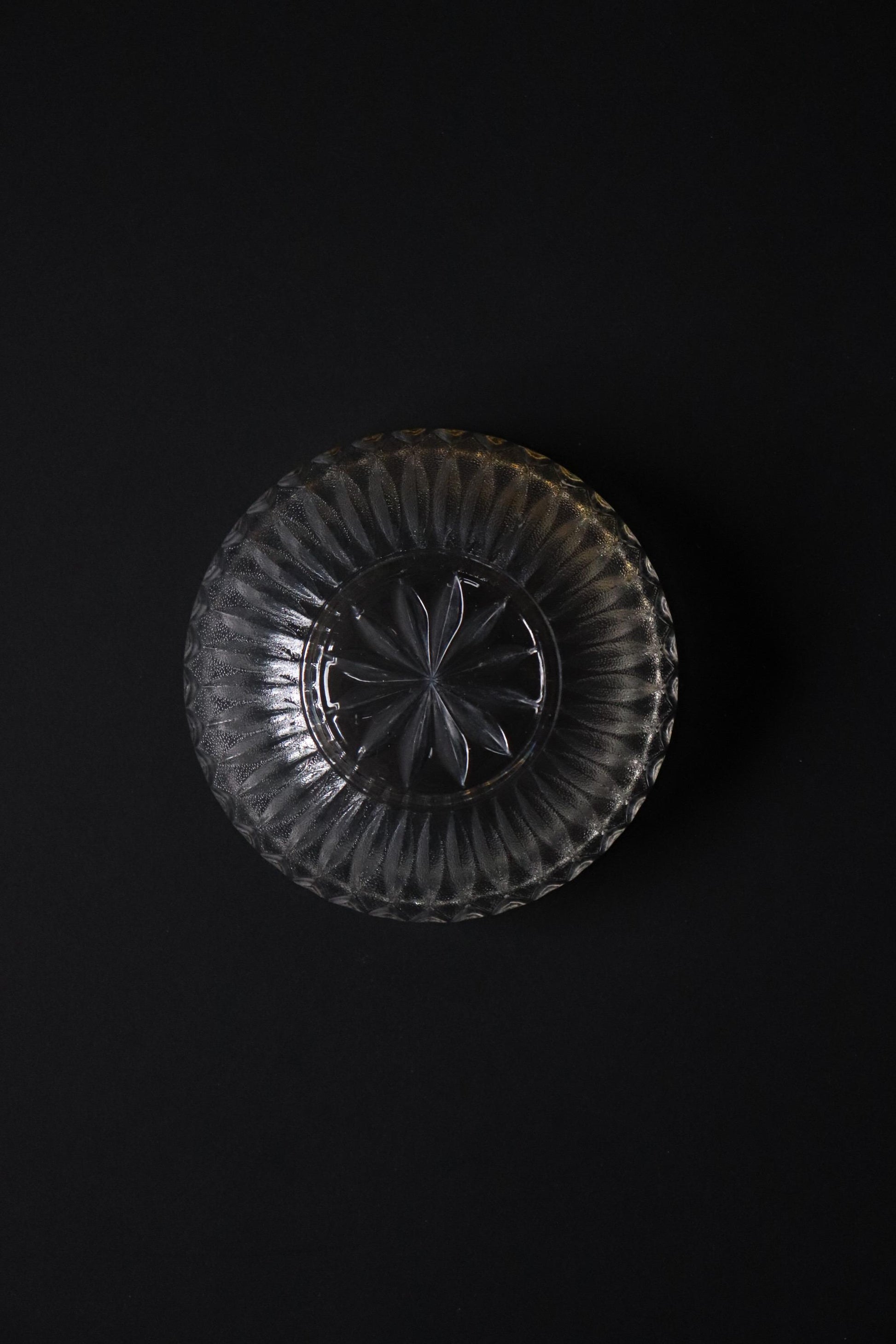 Vintage Glass Collection No.009 – Japanese Vintage Glass Bowl, Frosted Faceted Glass Object, Sculptural Glass Vessel, Decorative Fruit Bowl