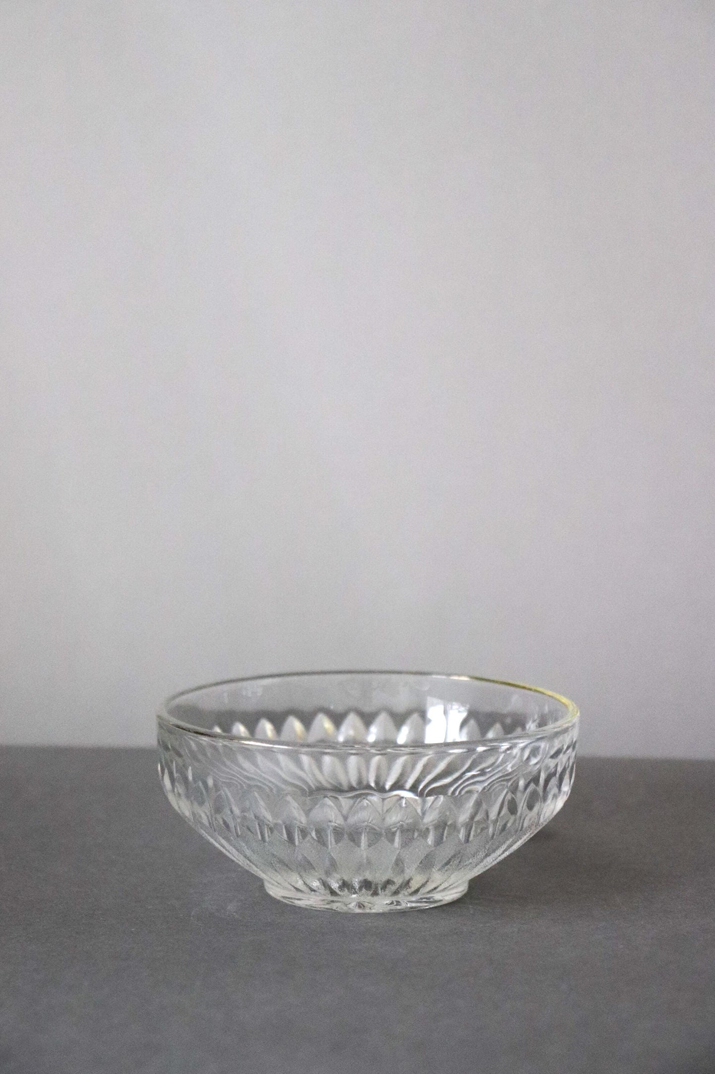 Vintage Glass Collection No.009 – Japanese Vintage Glass Bowl, Frosted Faceted Glass Object, Sculptural Glass Vessel, Decorative Fruit Bowl