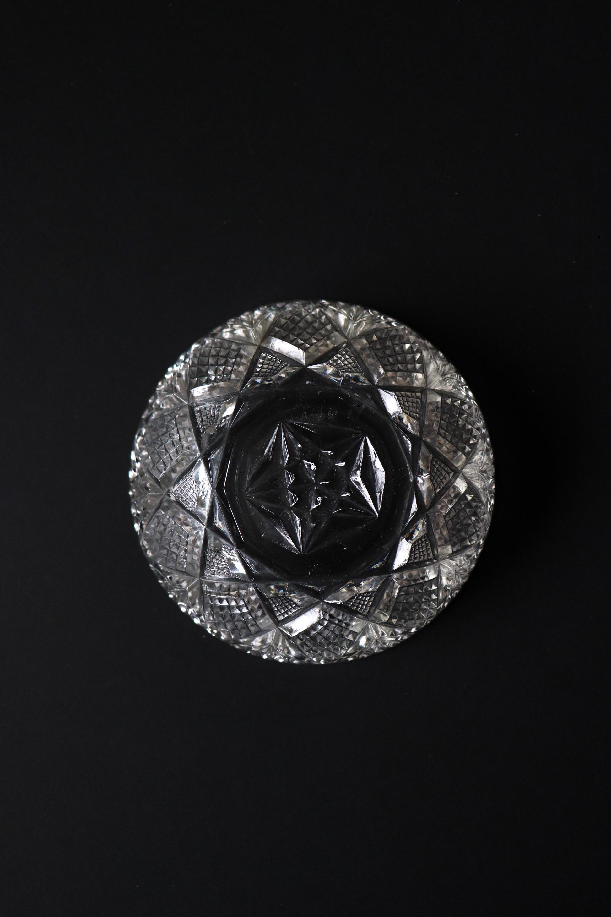 Vintage Glass Collection No.005 – Japanese Vintage Glass Bowl, Faceted Glass Object, Sculptural Dessert Bowl, Decorative Glass Vessel