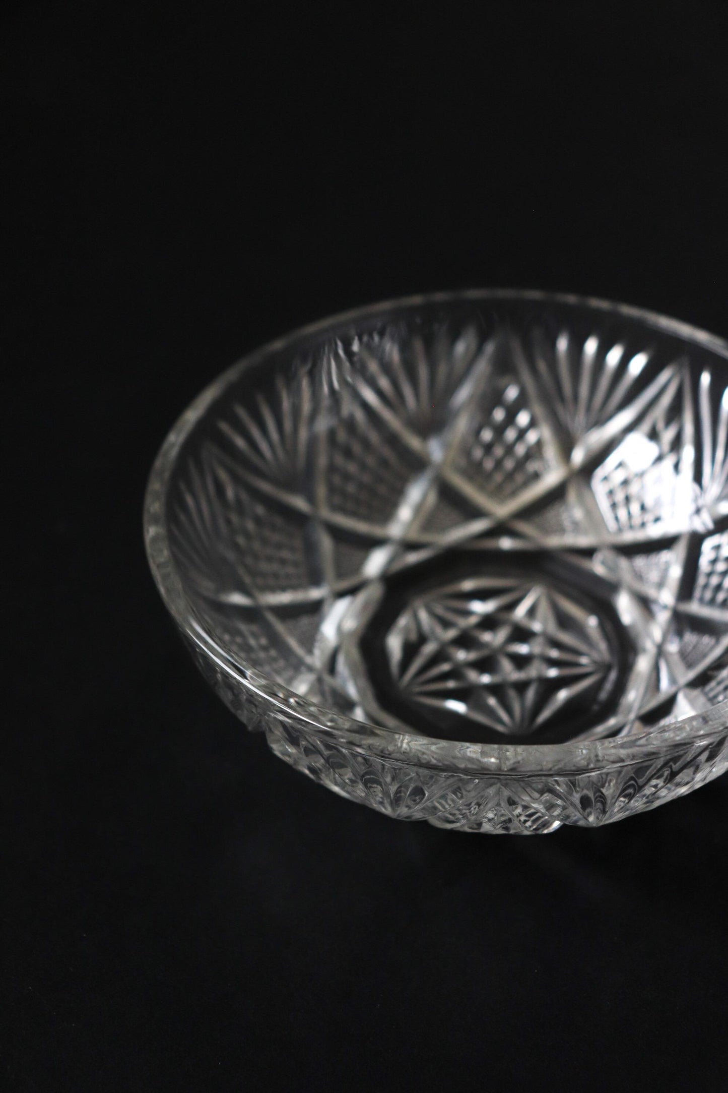 Vintage Glass Collection No.005 – Japanese Vintage Glass Bowl, Faceted Glass Object, Sculptural Dessert Bowl, Decorative Glass Vessel