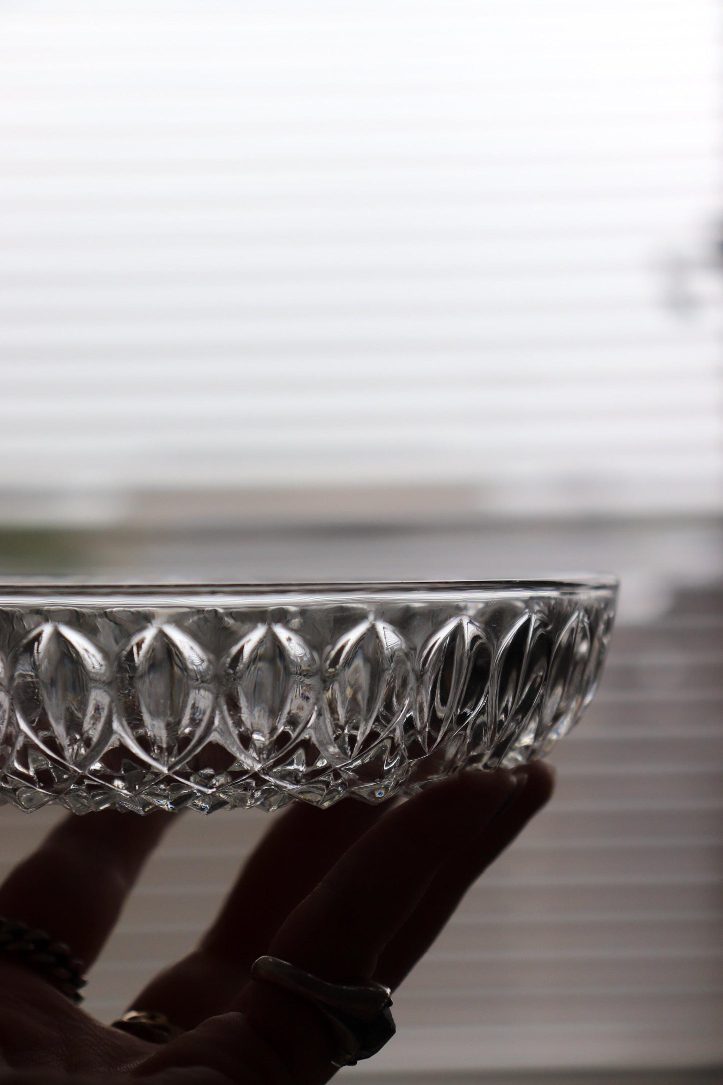 Vintage Glass Collection No.004 – Japanese Vintage Glass Plate, Faceted Glass Object, Sculptural Dessert Dish, Decorative Glass Tray