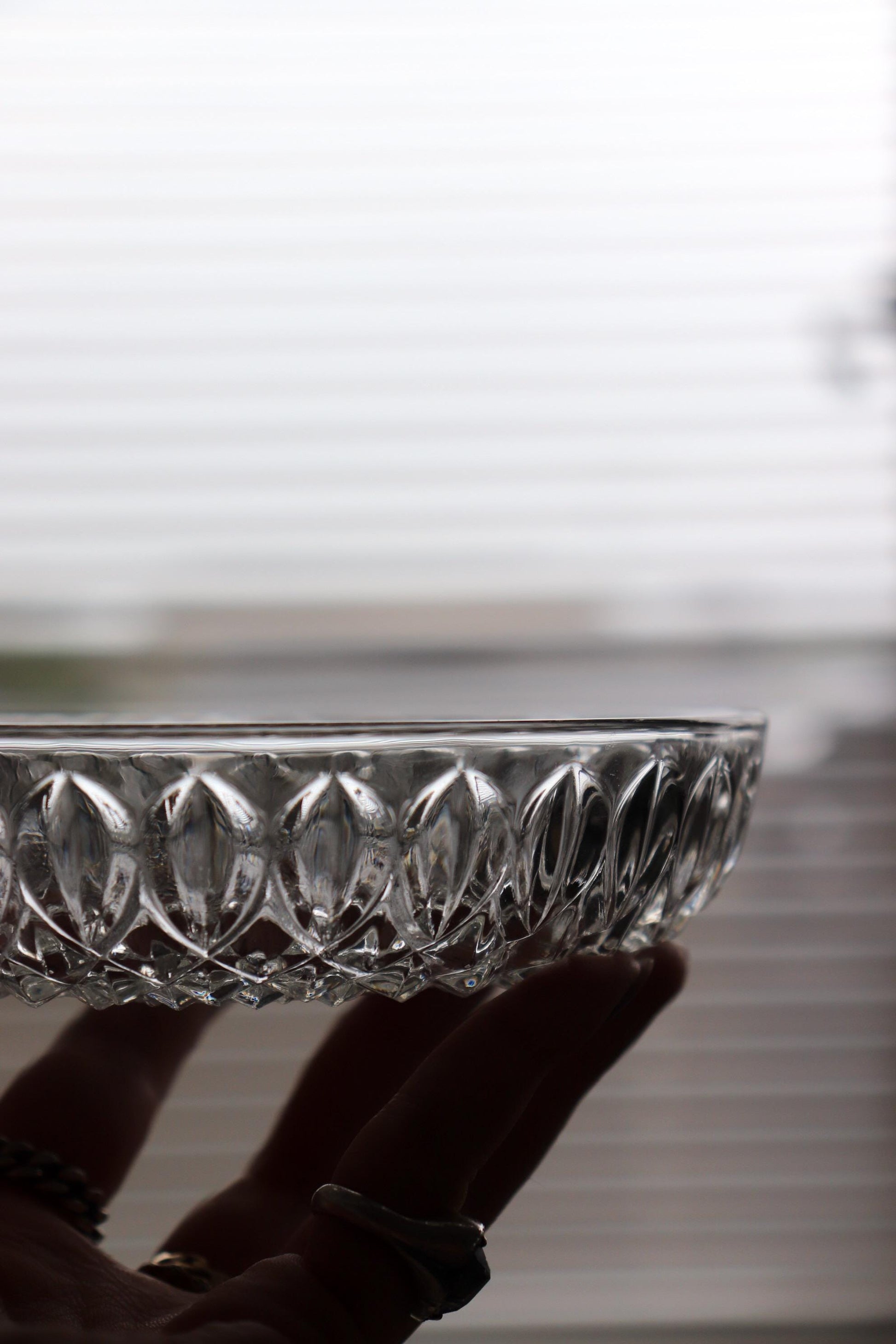 Vintage Glass Collection No.004 – Japanese Vintage Glass Plate, Faceted Glass Object, Sculptural Dessert Dish, Decorative Glass Tray