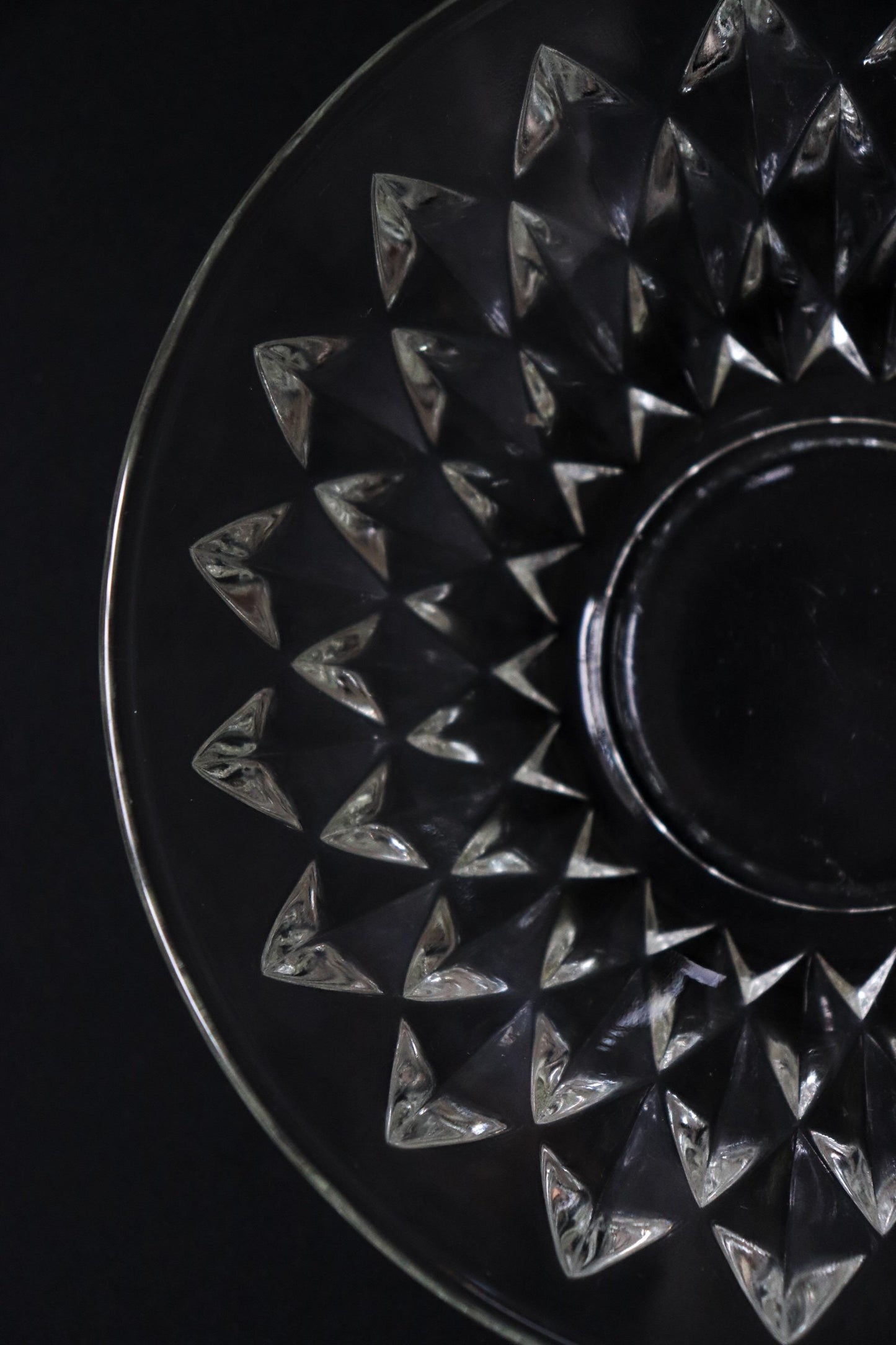 Vintage Glass Collection No.008 – Japanese Vintage Glass Bowl, Faceted Glass Object, Sculptural Glass Dish, Decorative Glass Vessel