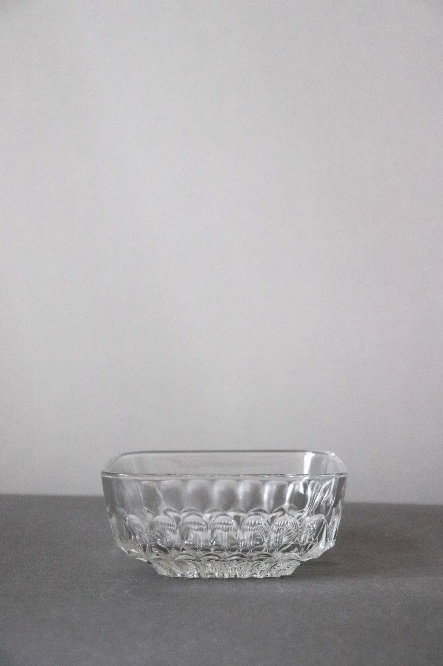 Vintage Glass Collection No.007 – Japanese Vintage Crystal Glass Bowl, Sculptural Glass Object, Square Glass Vessel, Decorative Glass Bowl