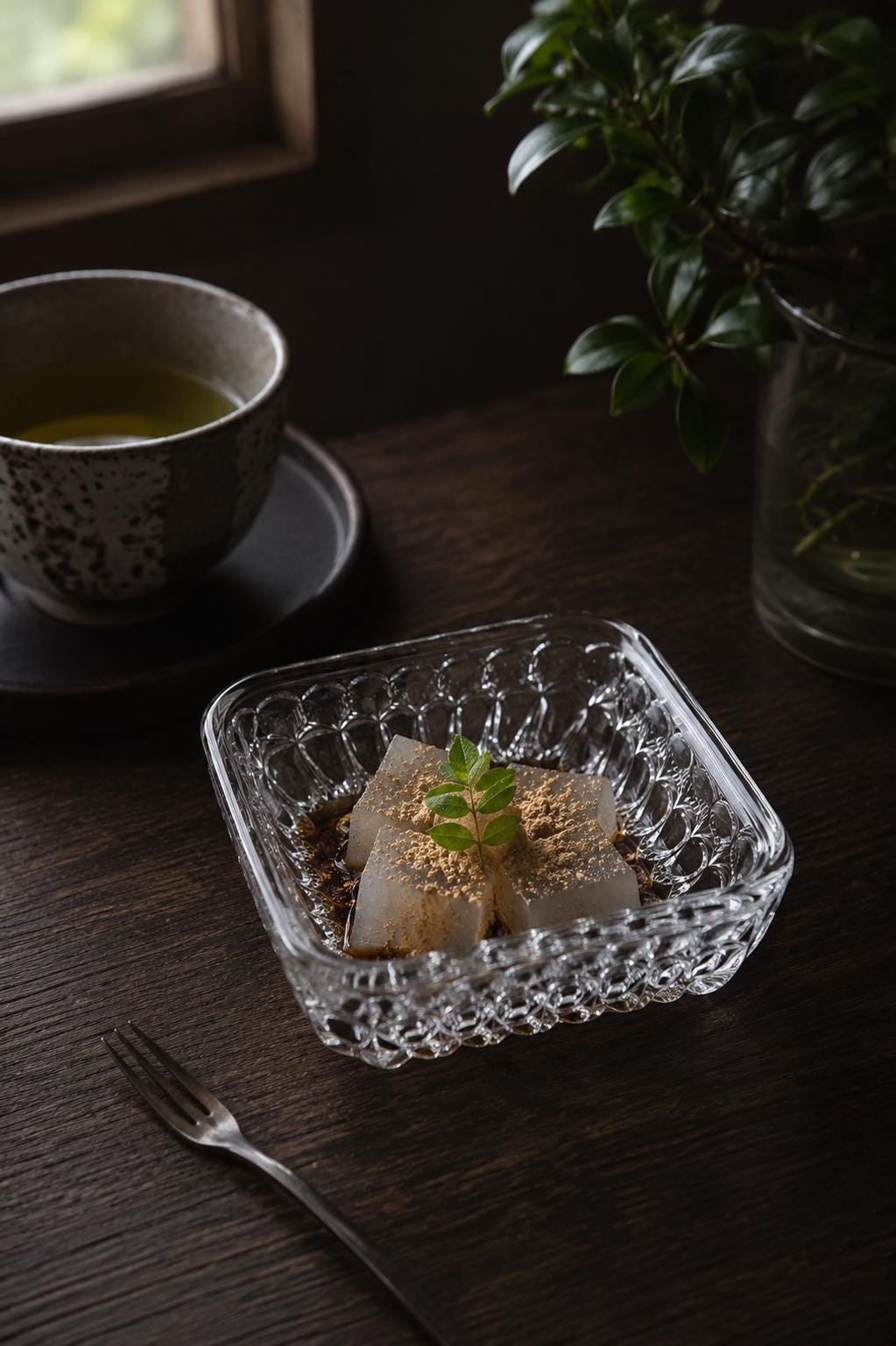 Vintage Glass Collection No.007 – Japanese Vintage Crystal Glass Bowl, Sculptural Glass Object, Square Glass Vessel, Decorative Glass Bowl