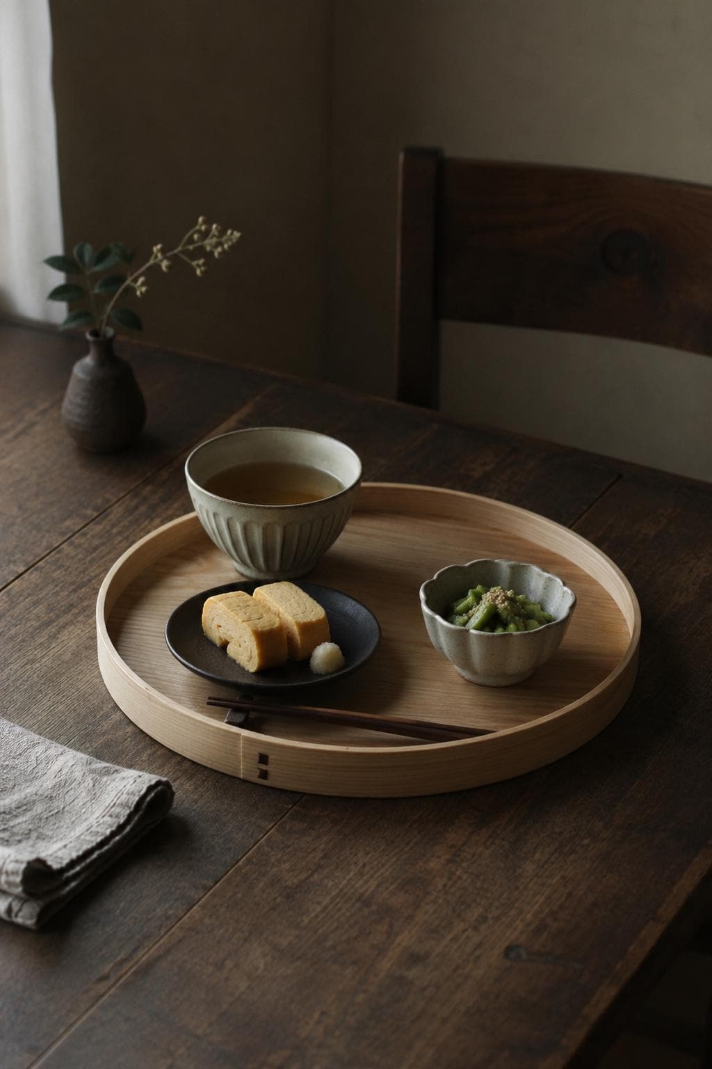 Japanese Kishu Wooden Round Tray | Shiraki Wappa Tray 30cm | Natural Wood Serving Tray | Made in Japan | Minimal Tea and Dining Tray
