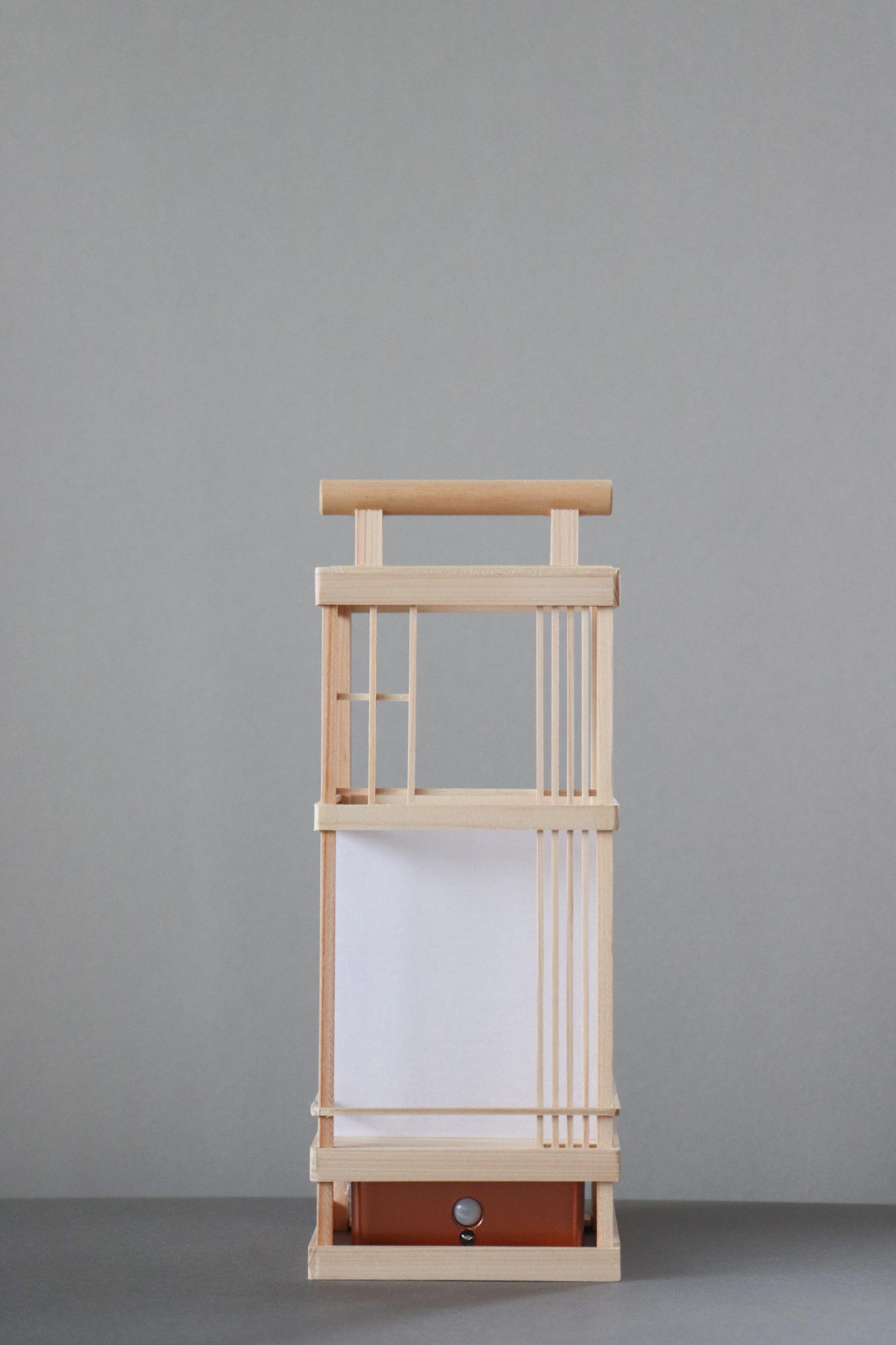 Japanese Hinoki & Washi Lantern Lamp | Limited Artisan Piece | Motion Sensor LED Light | Handmade Wooden Lantern | Made in Japan