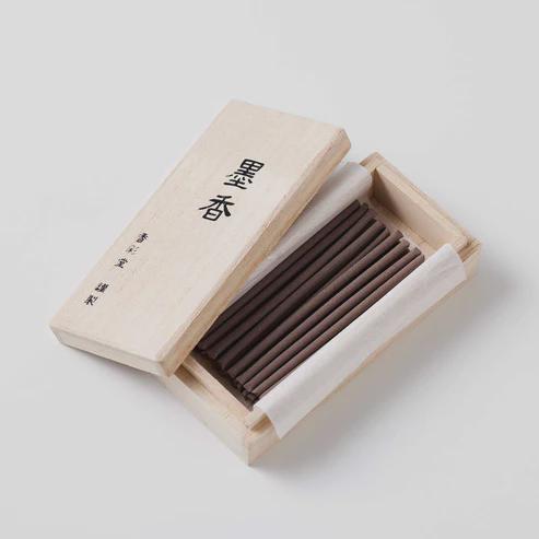 Japanese Incense Sticks – Sumi Ink Fragrance by Kousaido, Sandalwood Musk Incense, 30 Sticks in Paulownia Box