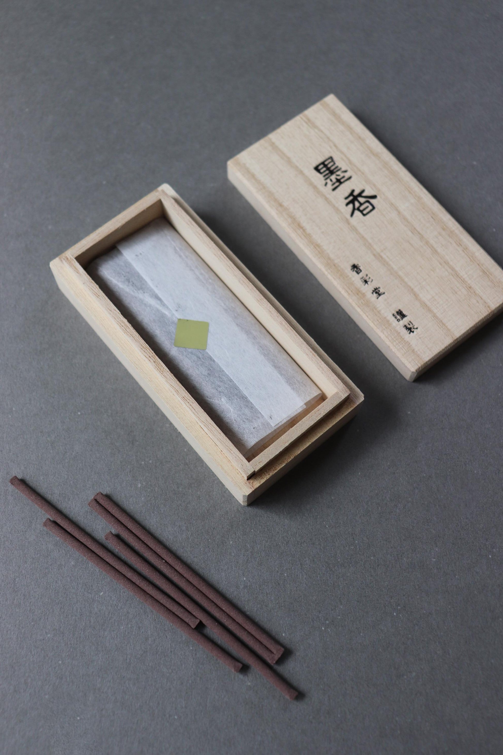 Japanese Incense Sticks – Sumi Ink Fragrance by Kousaido, Sandalwood Musk Incense, 30 Sticks in Paulownia Box