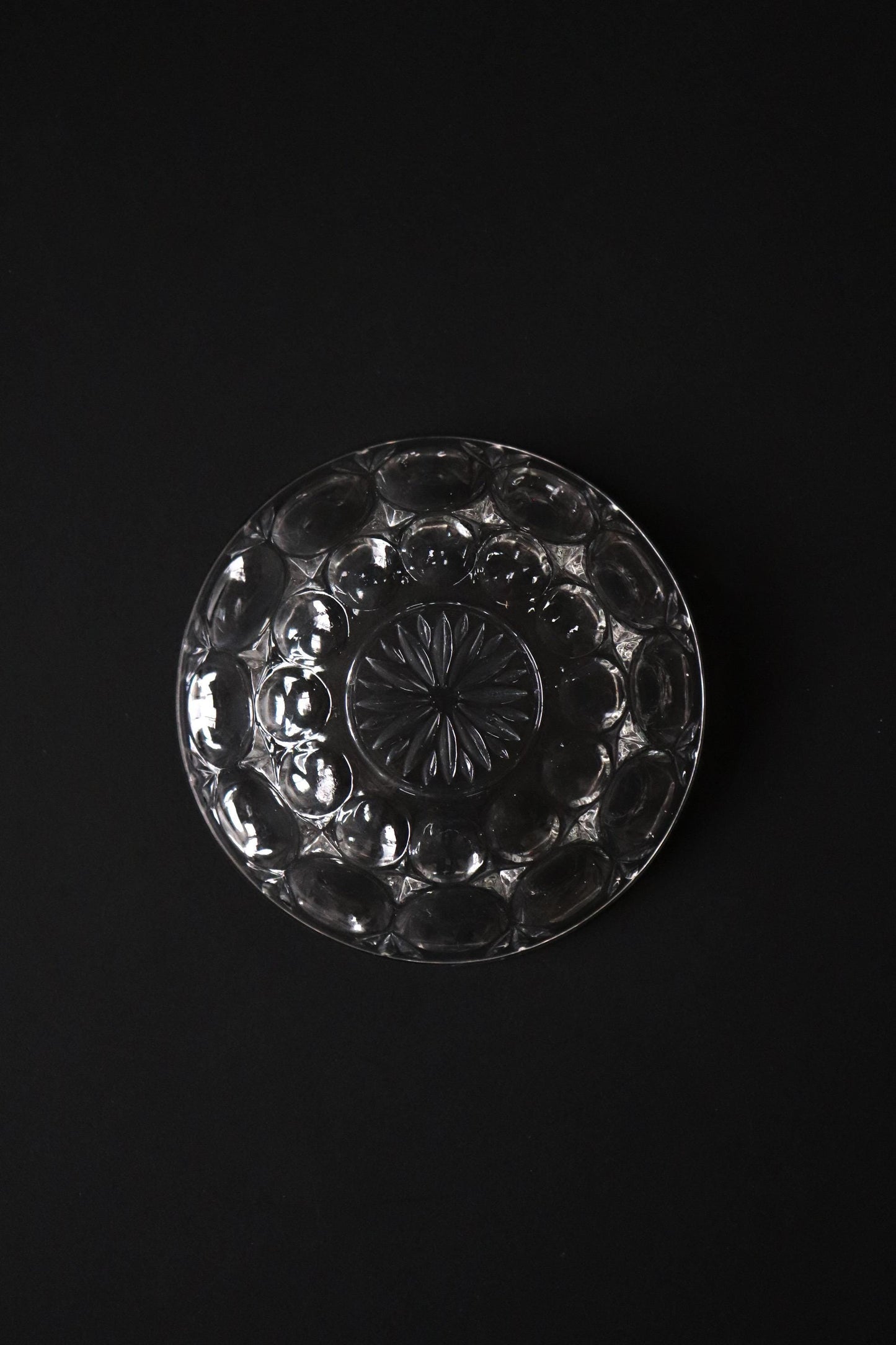 Vintage Glass Collection No.006 – Japanese Vintage Glass Bowl, Sculptural Glass Object, Pressed Glass Dessert Bowl, Decorative Glass Vessel