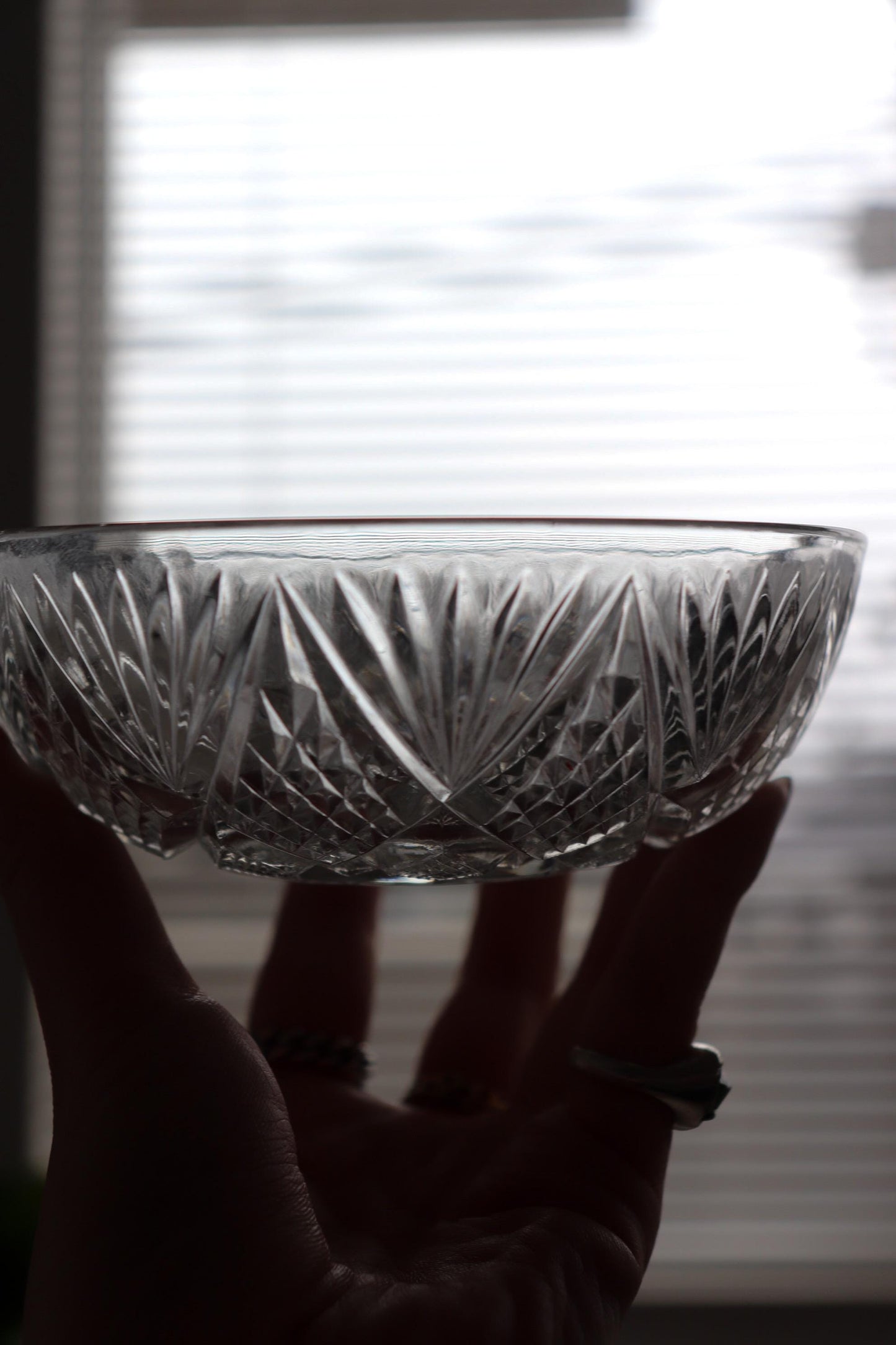 Vintage Glass Collection No.005 – Japanese Vintage Glass Bowl, Faceted Glass Object, Sculptural Dessert Bowl, Decorative Glass Vessel
