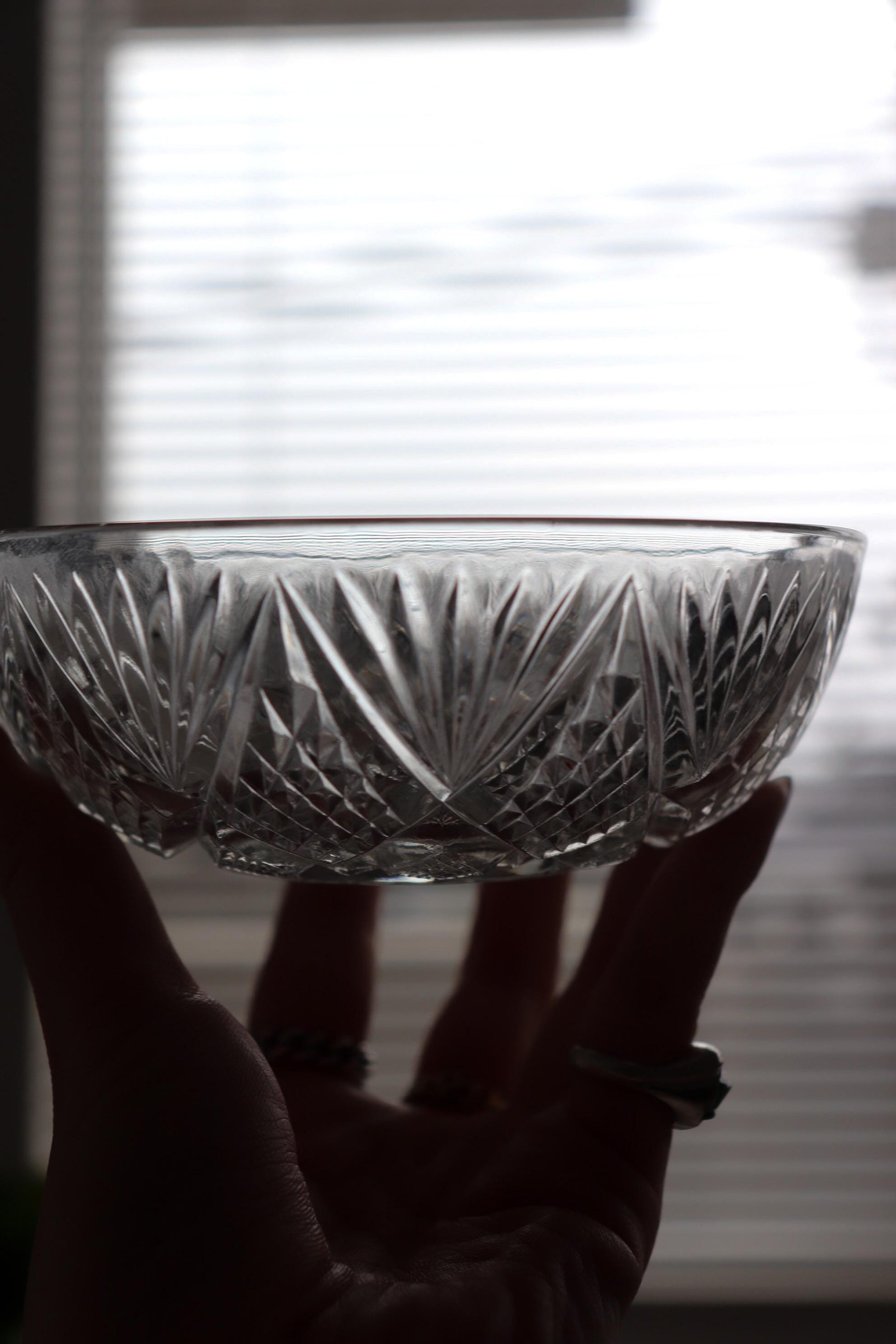 Vintage Glass Collection No.005 – Japanese Vintage Glass Bowl, Faceted Glass Object, Sculptural Dessert Bowl, Decorative Glass Vessel