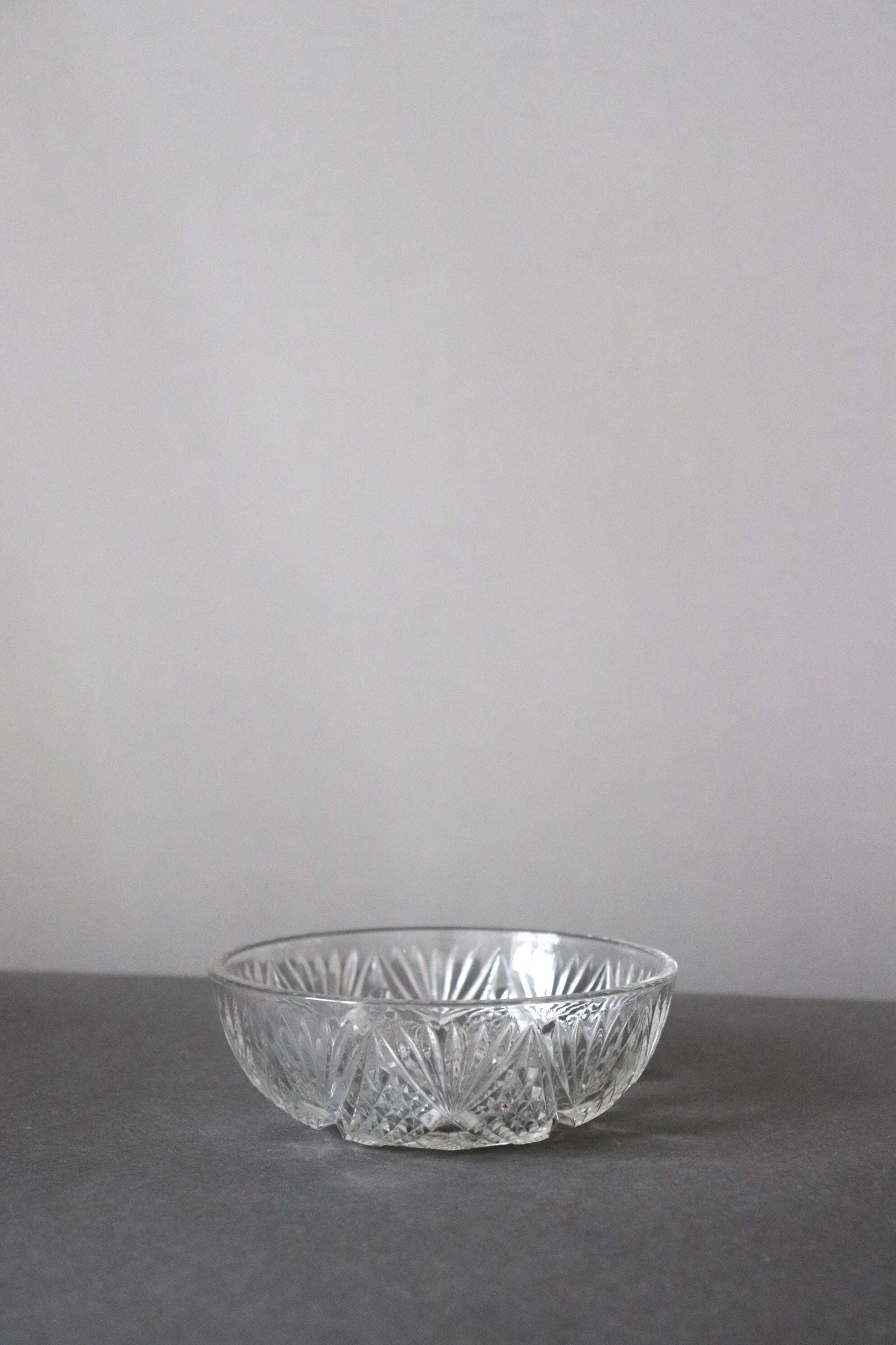 Vintage Glass Collection No.005 – Japanese Vintage Glass Bowl, Faceted Glass Object, Sculptural Dessert Bowl, Decorative Glass Vessel
