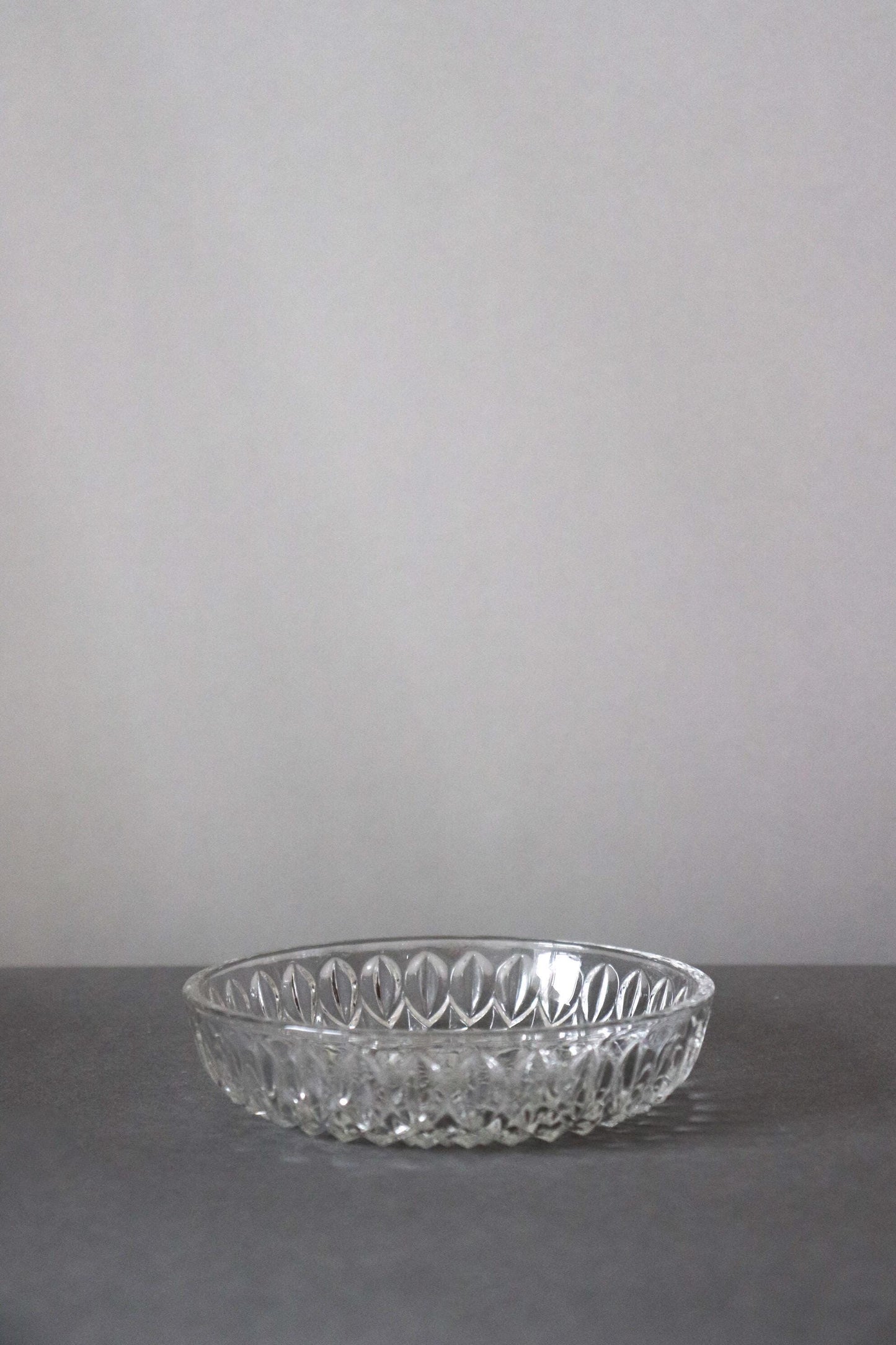 Vintage Glass Collection No.004 – Japanese Vintage Glass Plate, Faceted Glass Object, Sculptural Dessert Dish, Decorative Glass Tray
