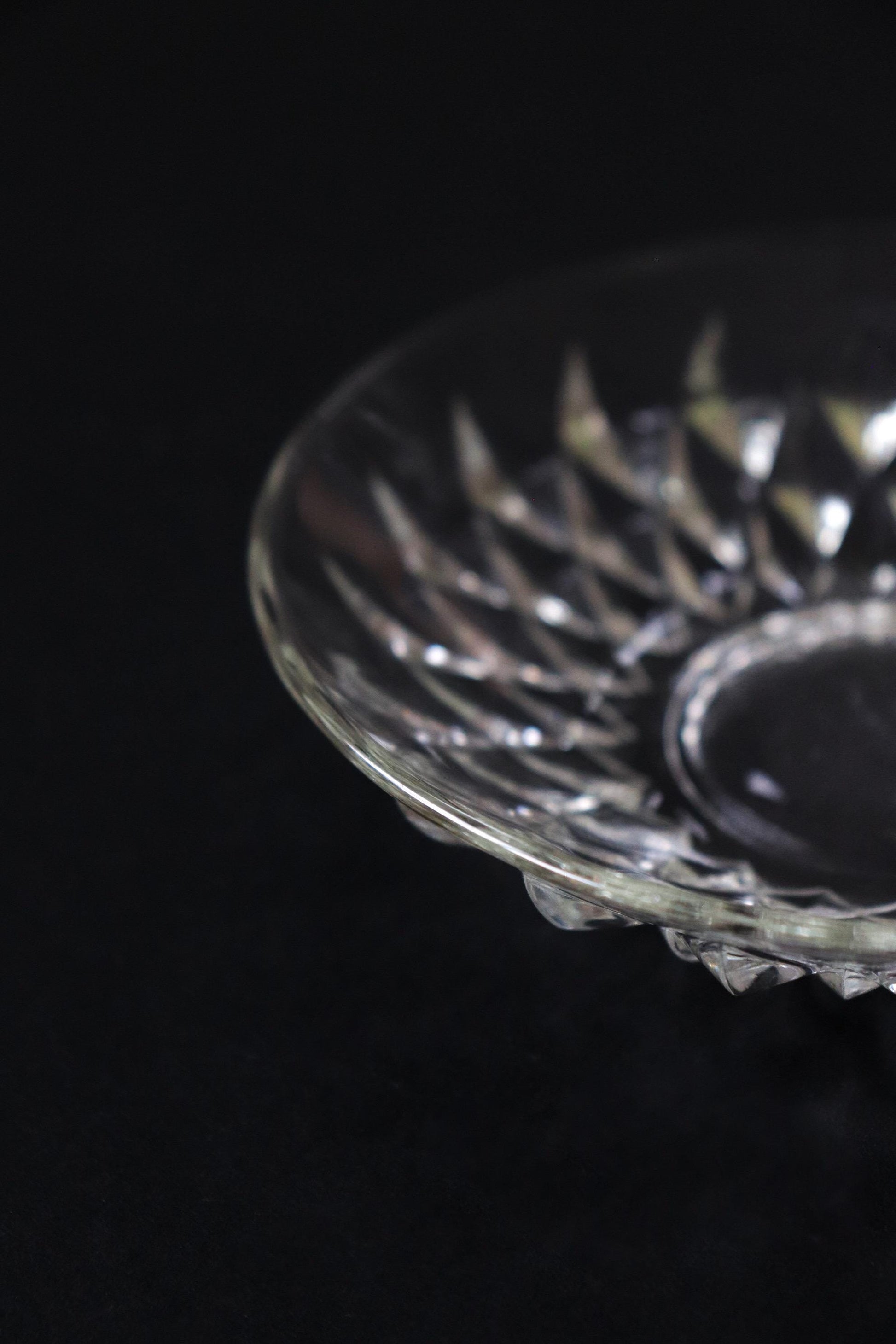 Vintage Glass Collection No.008 – Japanese Vintage Glass Bowl, Faceted Glass Object, Sculptural Glass Dish, Decorative Glass Vessel