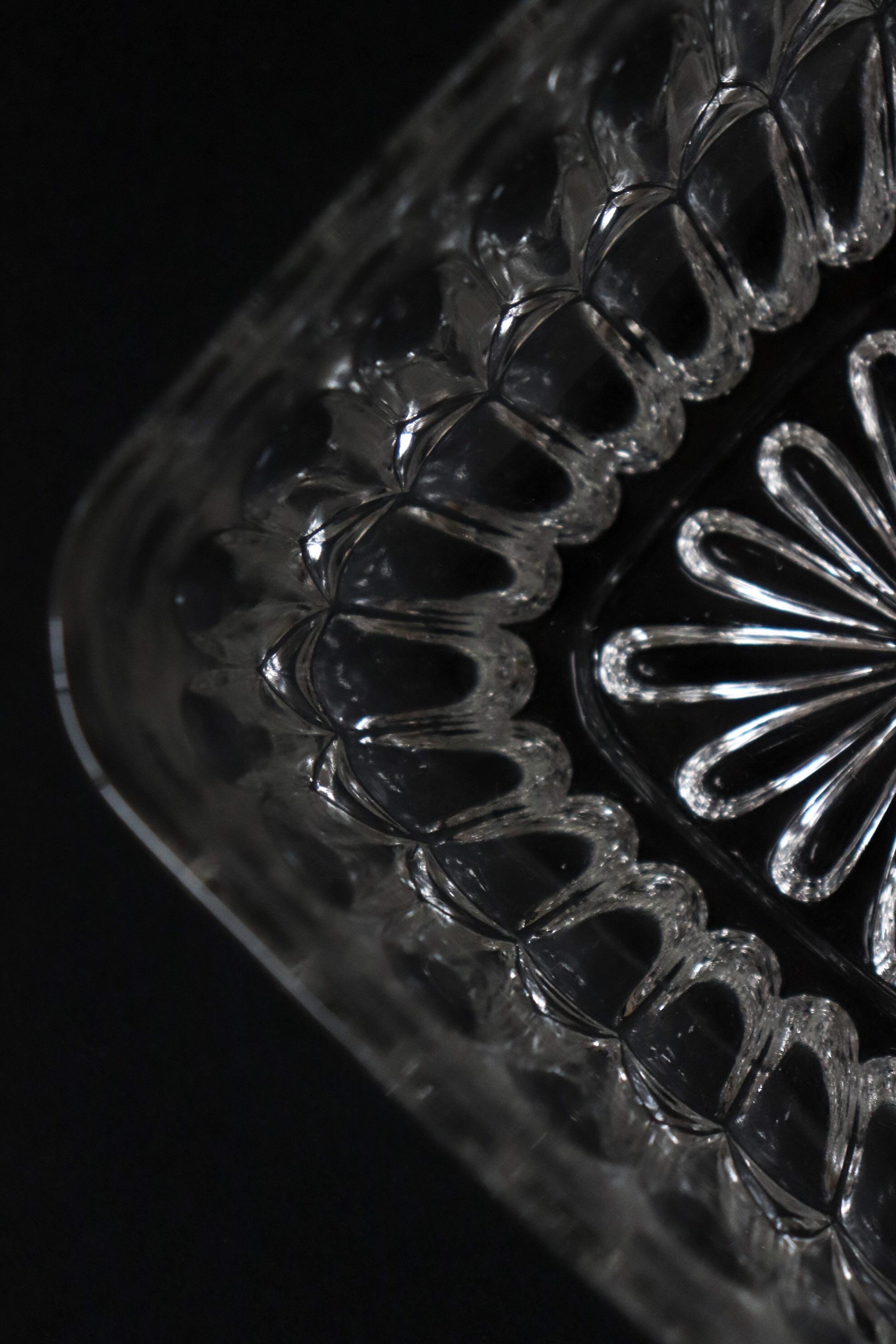 Vintage Glass Collection No.007 – Japanese Vintage Crystal Glass Bowl, Sculptural Glass Object, Square Glass Vessel, Decorative Glass Bowl
