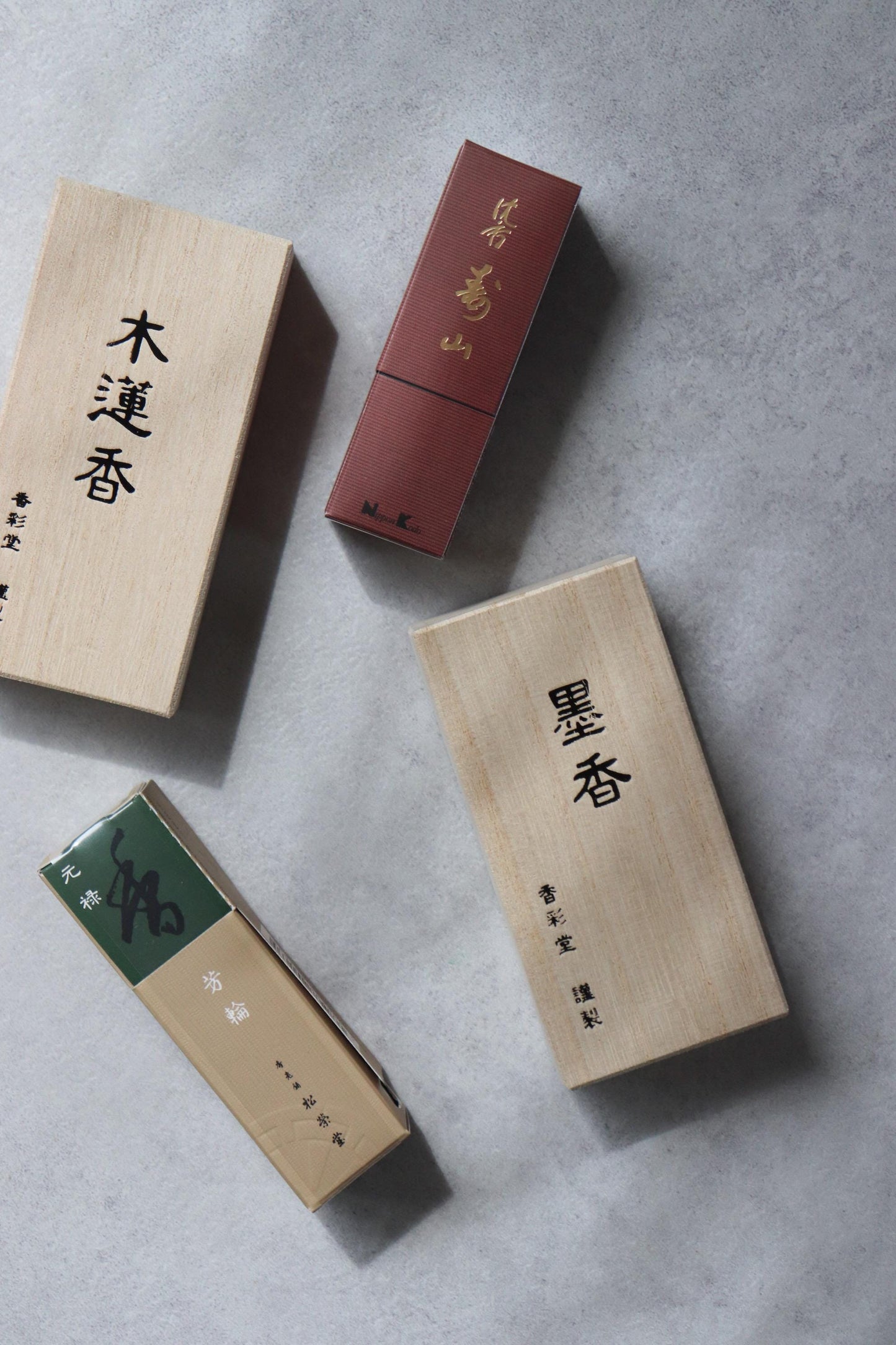 Japanese Incense Sticks – Sumi Ink Fragrance by Kousaido, Sandalwood Musk Incense, 30 Sticks in Paulownia Box