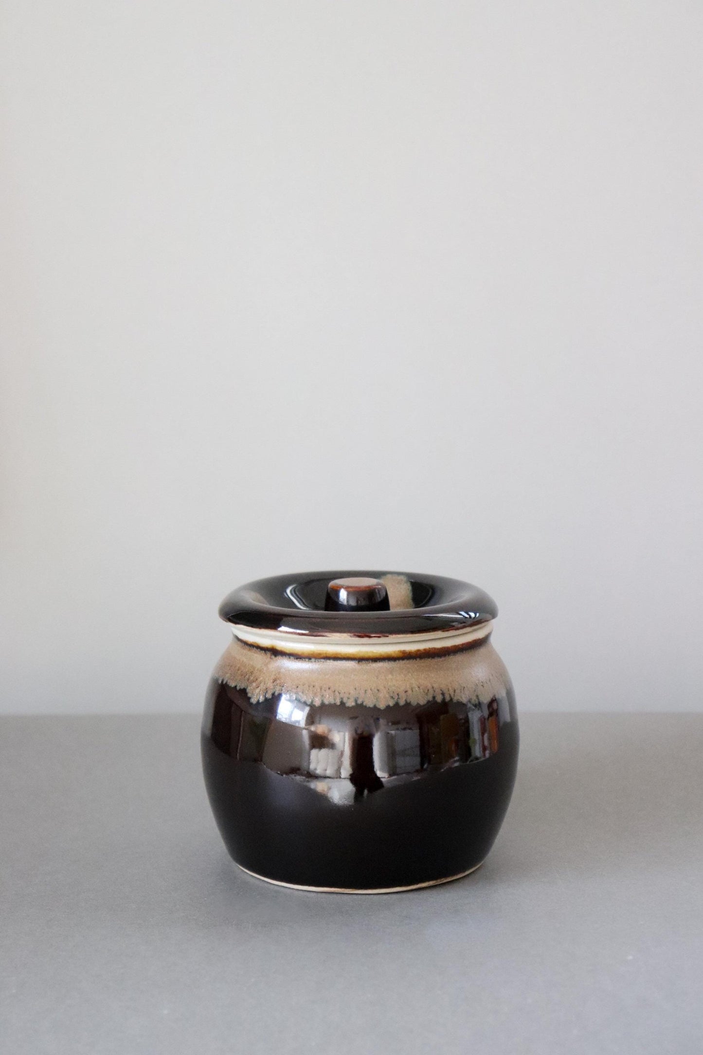 Japanese Mino Ware Lidded Storage Jar | Ceramic Miso Crock | Garlic Keeper | Pickle Jar | Kitchen Canister | Made in Japan