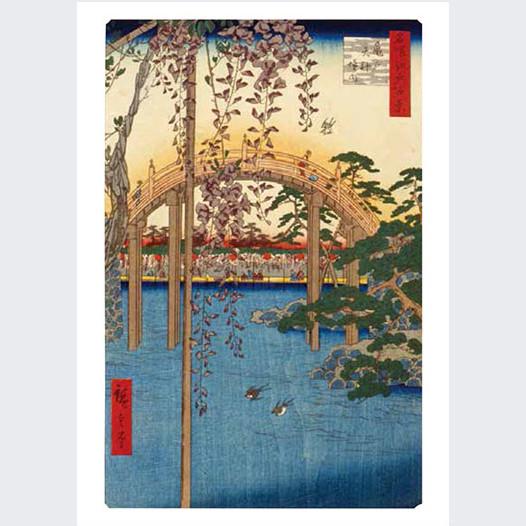 Hiroshige One Hundred Famous Views of Edo Postcard Book, Japanese Ukiyo-e, Woodblock Print Collection, Made in Japan, Art Gift