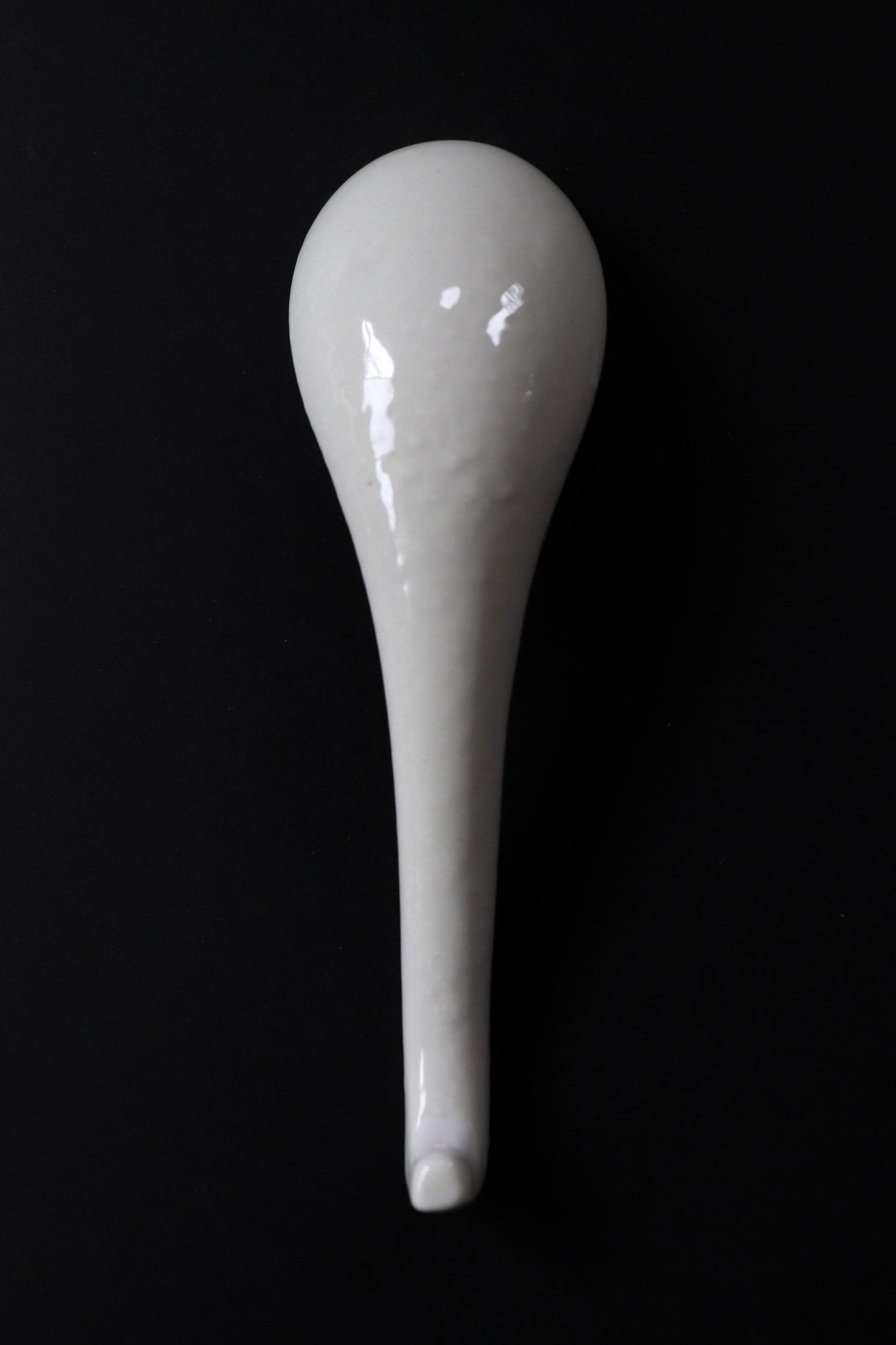 Japanese Mino Ware Ceramic Soup Spoon, Kohiki White Renge Spoon, Ramen and Hot Pot Spoon, Made in Japan