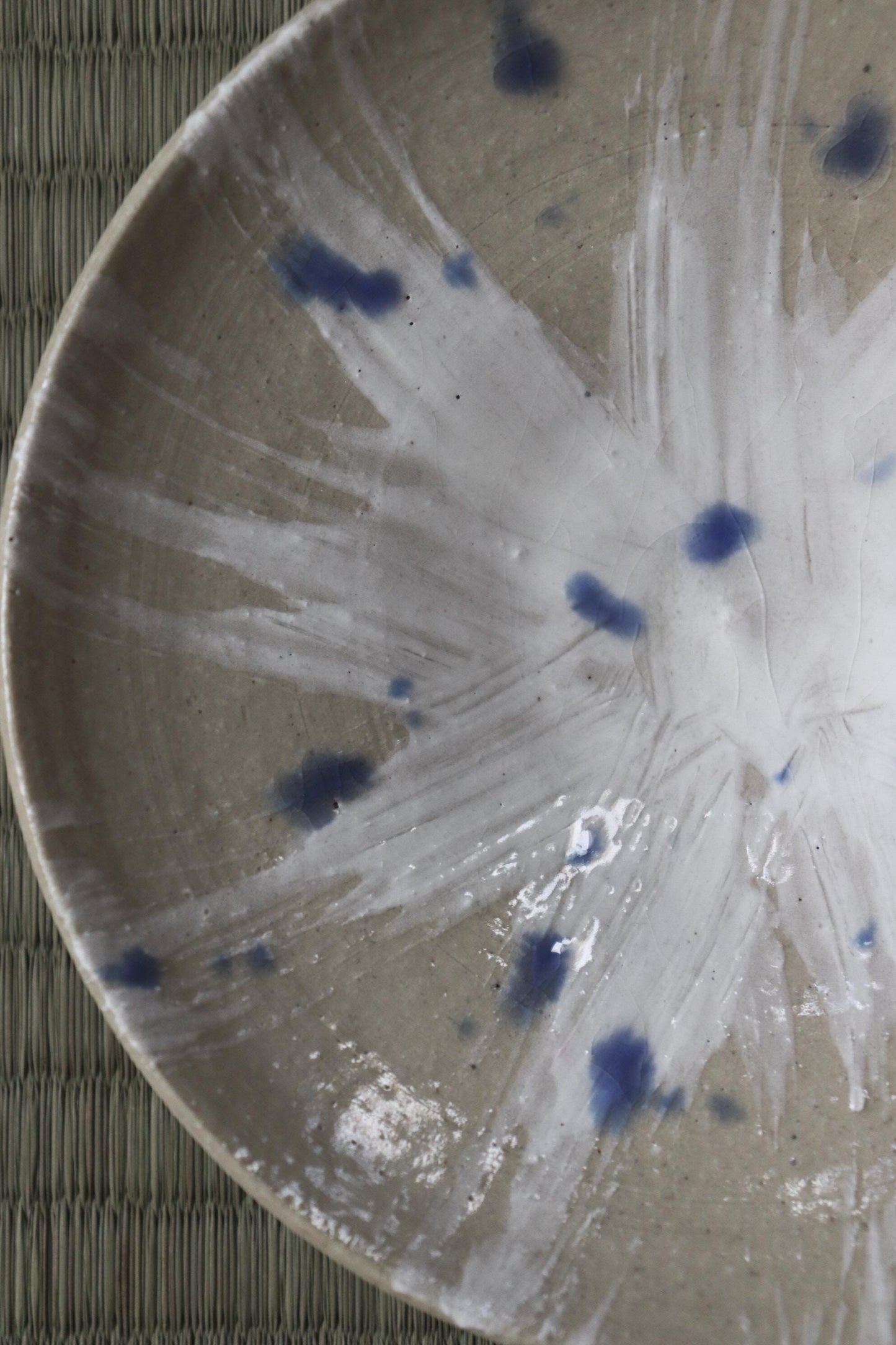 One of a Kind Handmade Japanese Artisan Plate | White Star & Indigo Ceramic Plate | Masanori Tanaka Pottery | Made in Japan