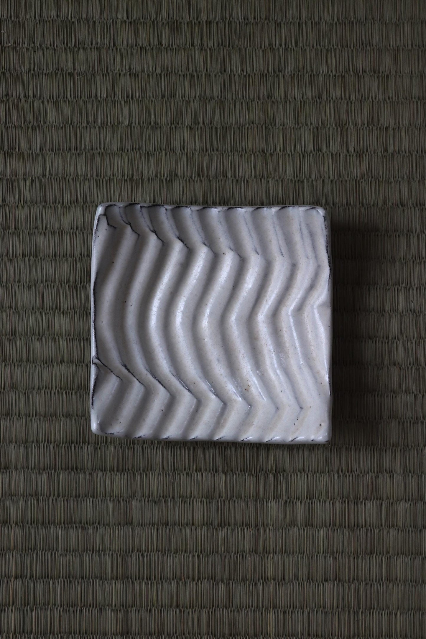 One of a Kind Handmade Japanese Square Plate | Kohiki Ceramic Plate | Artisan Pottery | Made in Japan