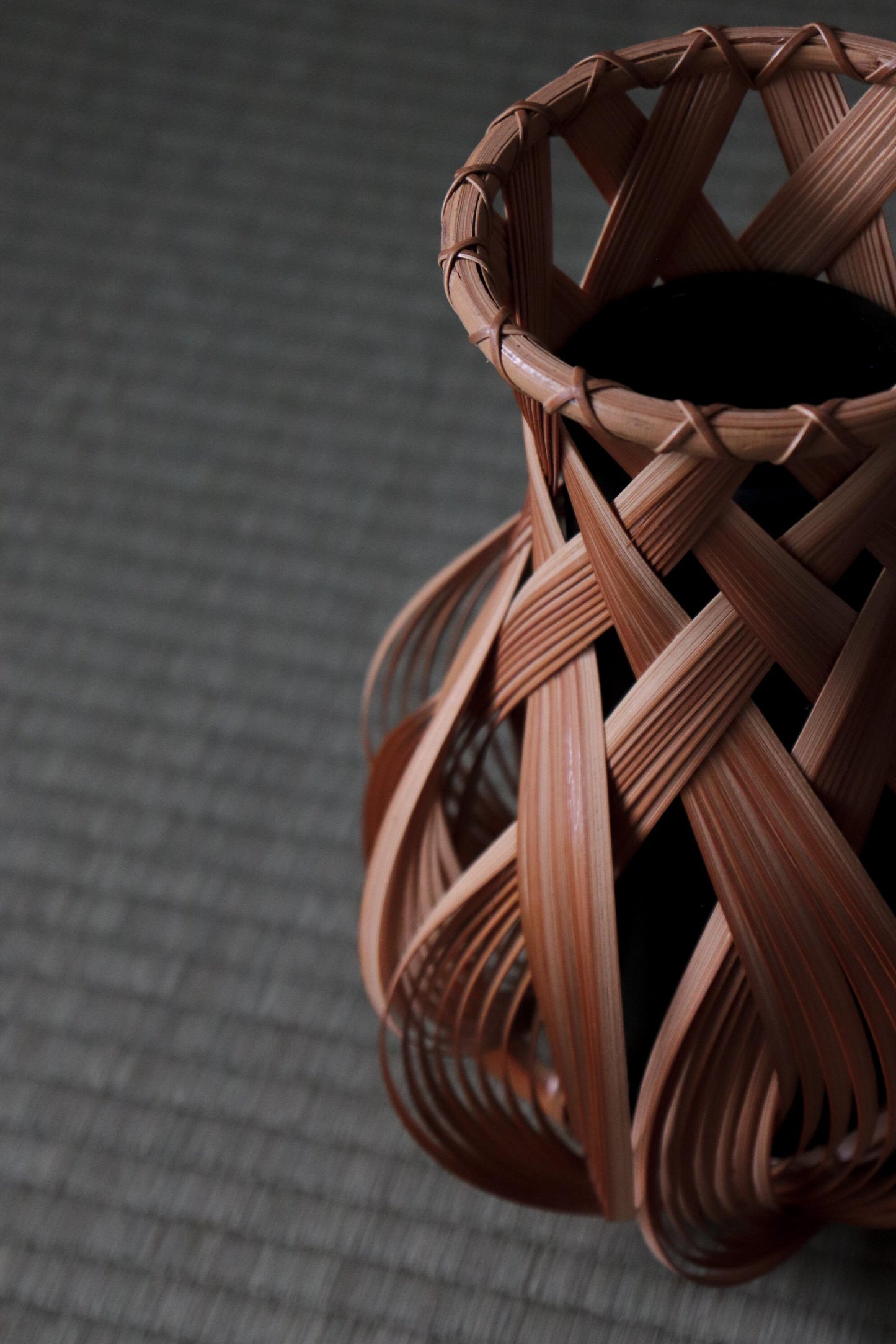 Vintage Beppu Bamboo Flower Vase | Handmade Japanese Bamboo Basket Vase | Ikebana Basket | Made in Japan