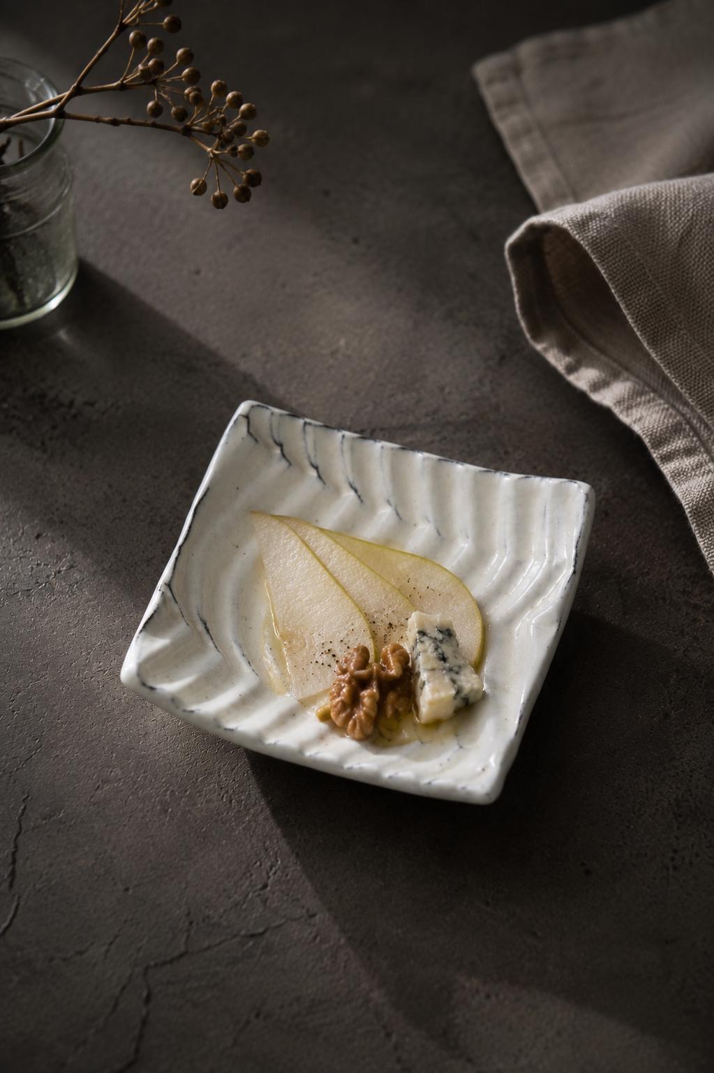 One of a Kind Handmade Japanese Square Plate | Kohiki Ceramic Plate | Artisan Pottery | Made in Japan
