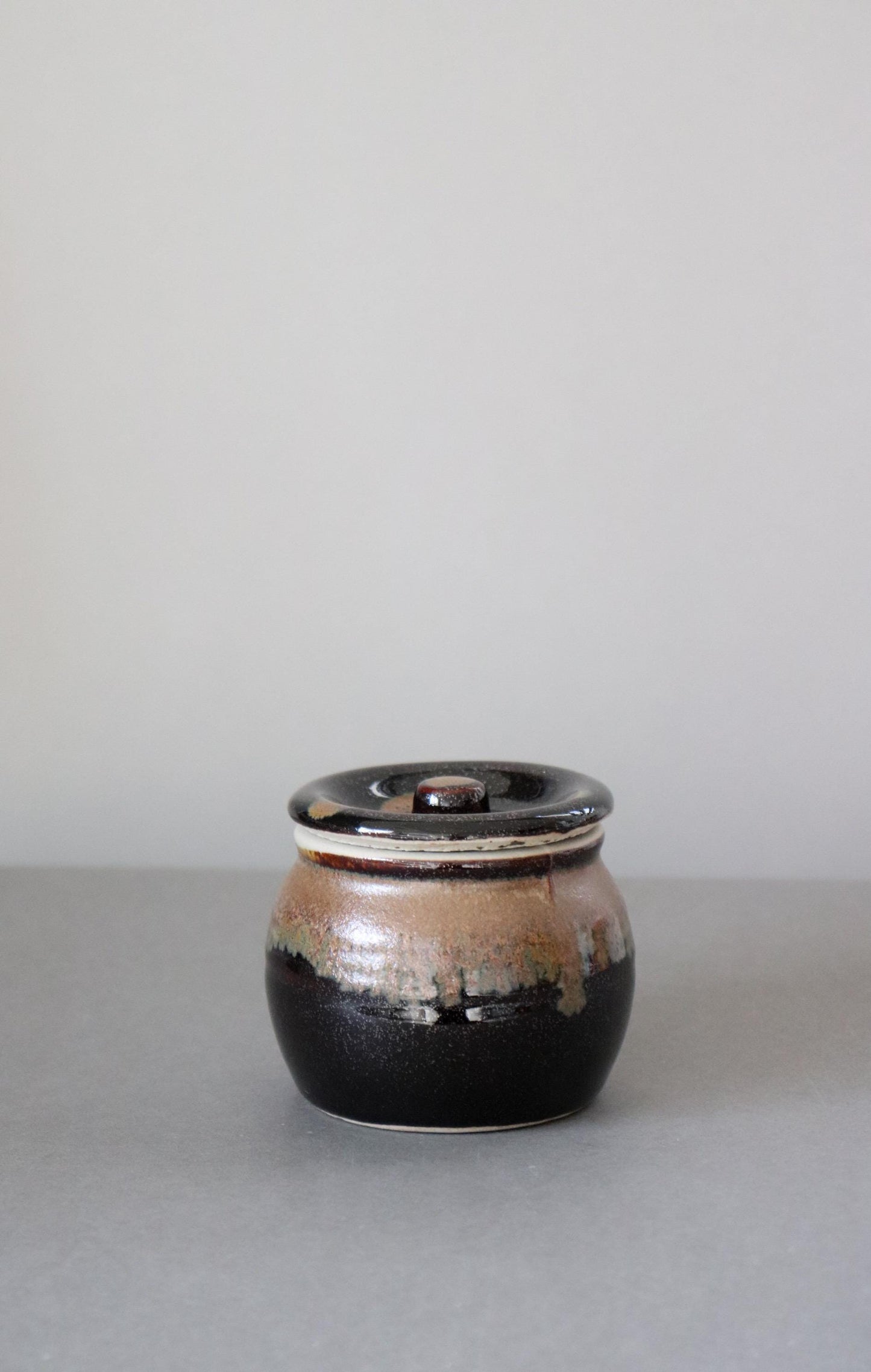 Japanese Mino Ware Lidded Storage Jar | Ceramic Miso Crock | Garlic Keeper | Pickle Jar | Kitchen Canister | Made in Japan